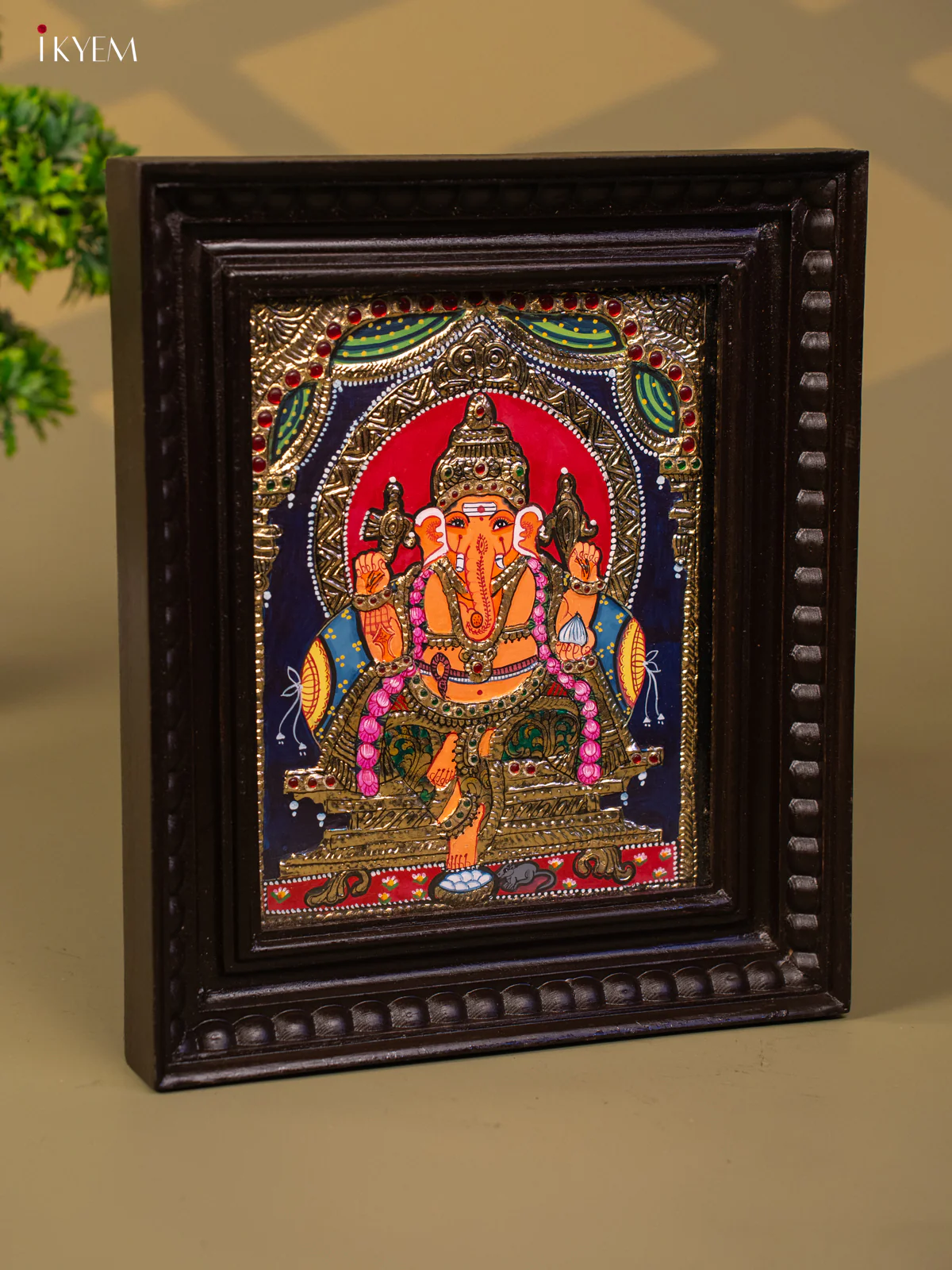 Ganesha - Tanjore Painting (13x11) - KB01145 - Image 5