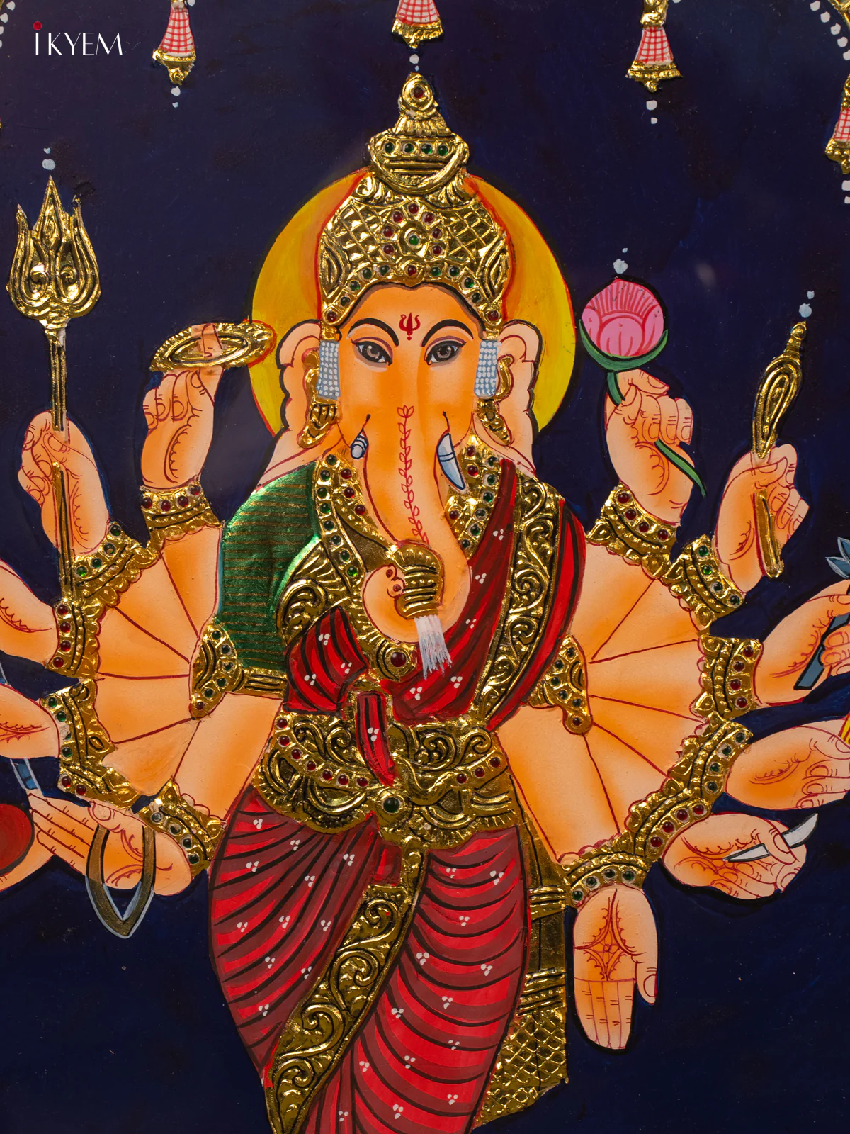Vasavi Vinayakar - Tanjore Painting (28x22) - KB01153 - Image 4
