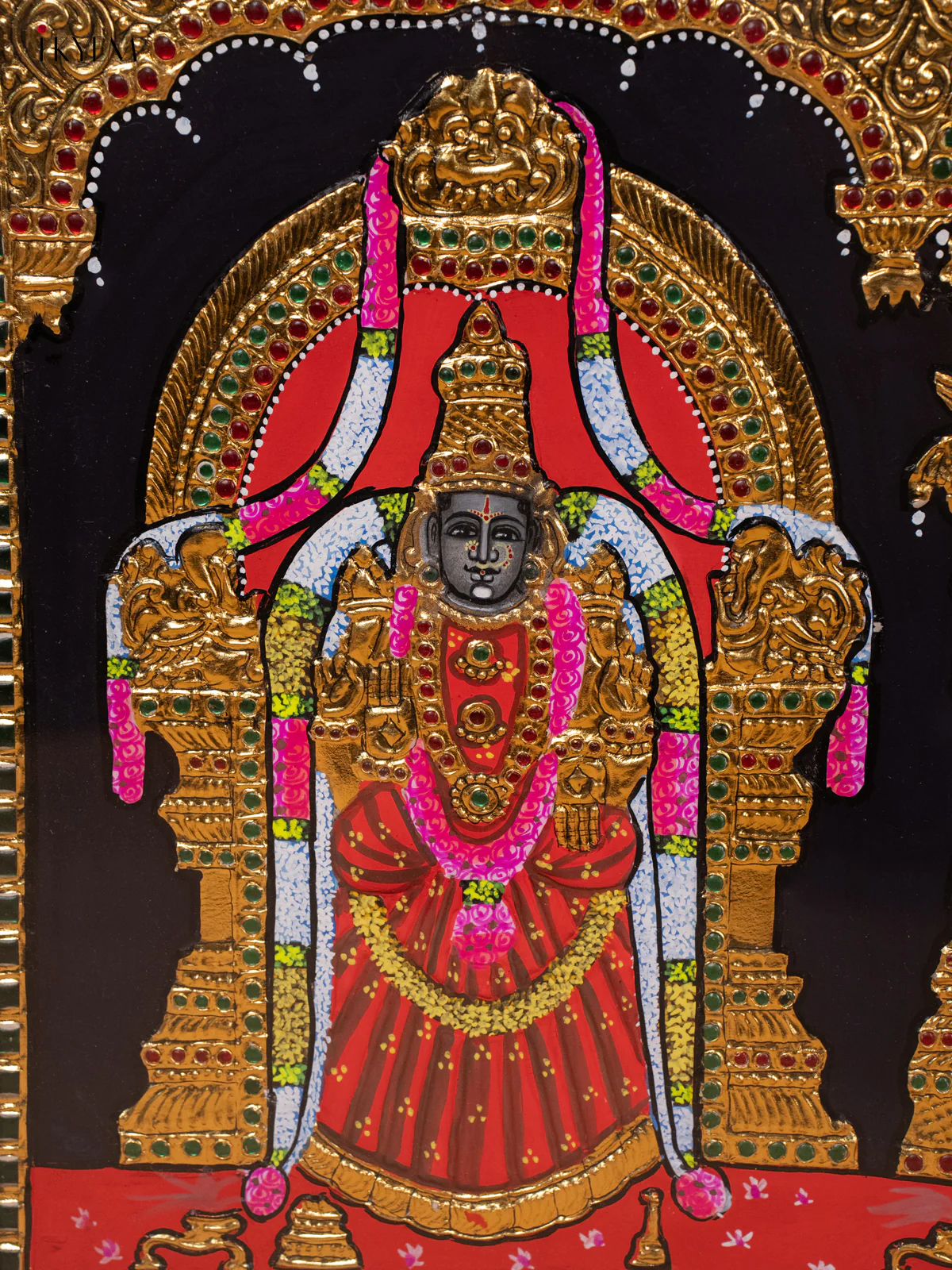 Balaji Padmavathi - Tanjore Painting (20x24) - KB01157 - Image 4
