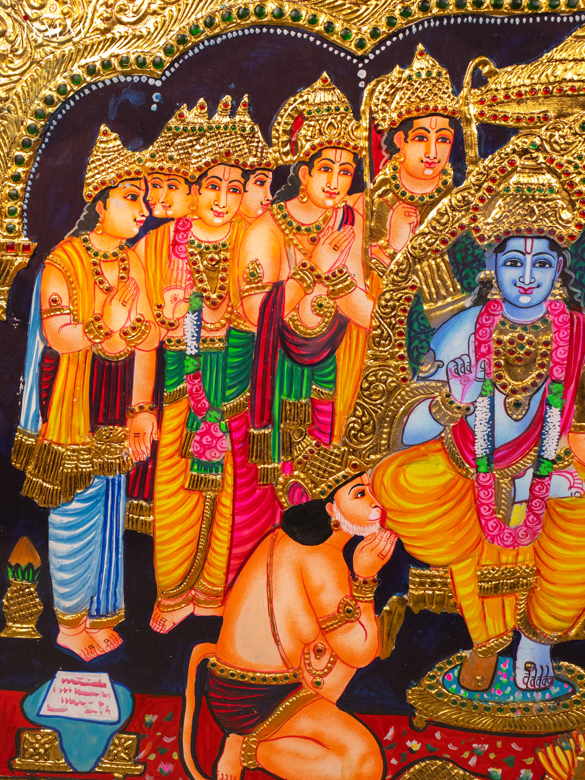 Shri Ramar Pattabhishekam - Tanjore Painting (29x40) - KB01164 - Image 5