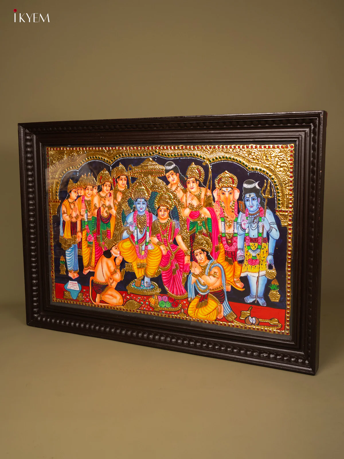 Shri Ramar Pattabhishekam - Tanjore Painting (29x40) - KB01164 - Image 8