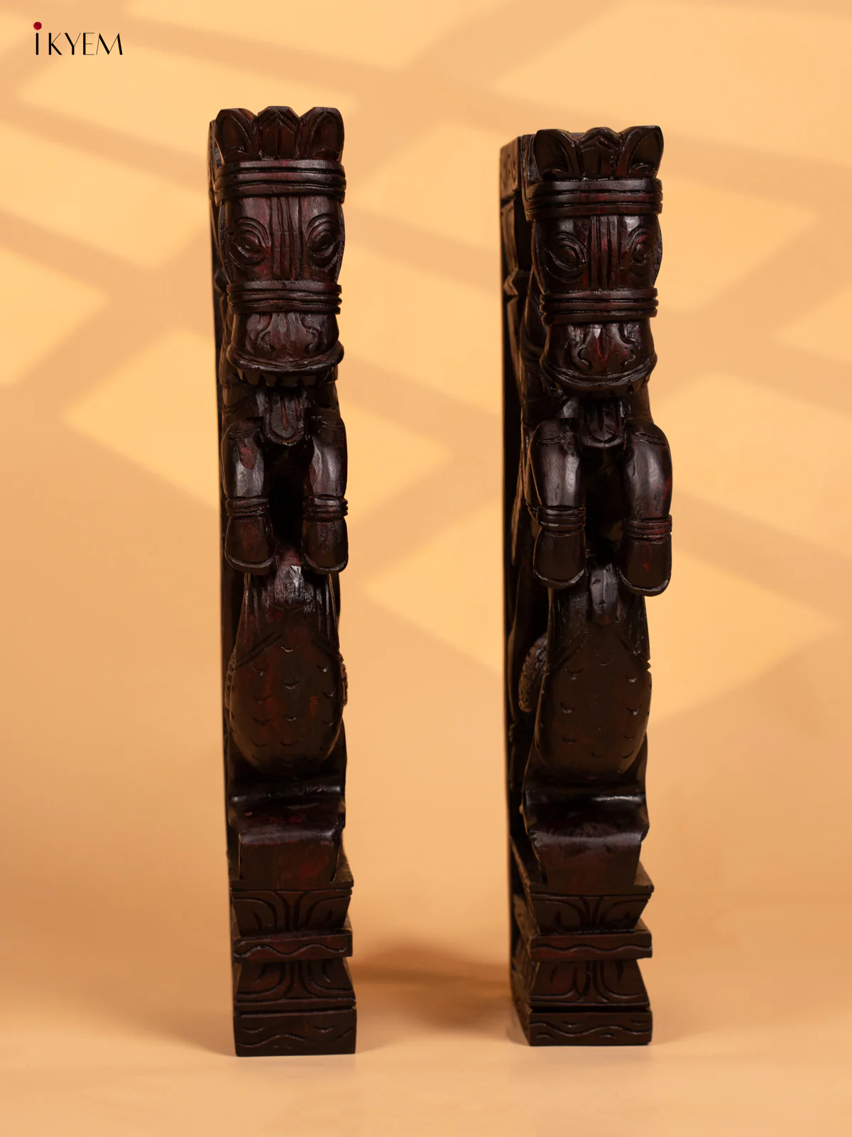 Rosewood Finish Hand Carved Horse Bracket 18 Inch- Set of 2 - KB10113 - Image 3