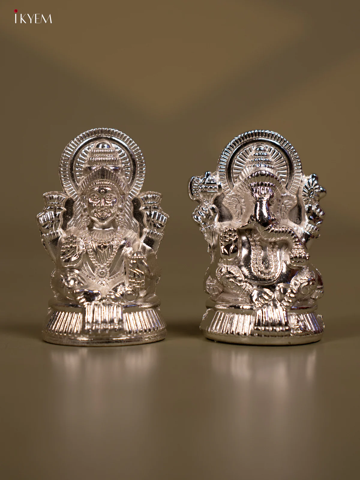 Silver Plated Lakshmi Ganesh Idol - Set of 2 - KB11116
