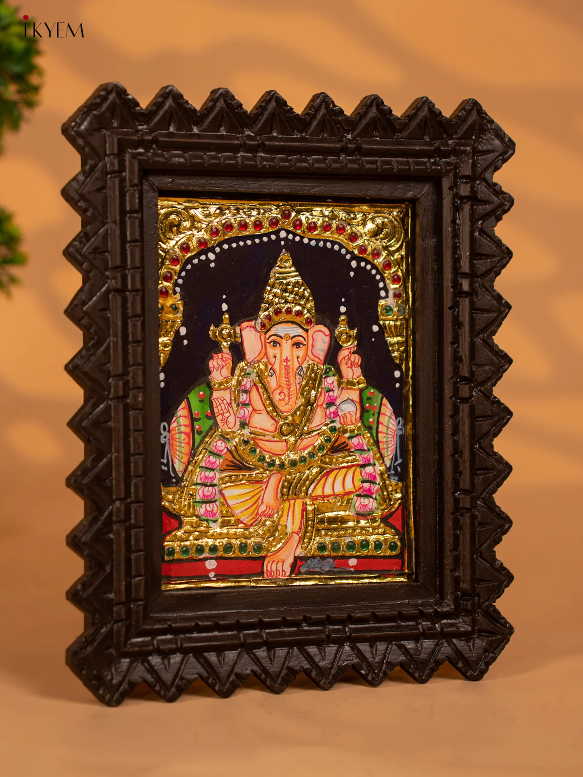 Ganesha -Tanjore painting - KB17113 - Image 4