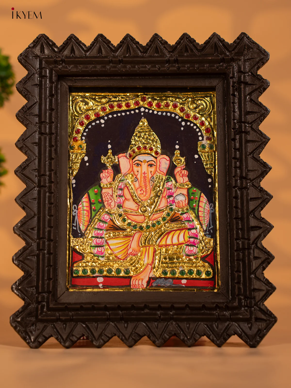 Ganesha -Tanjore painting - KB17113 - Image 5