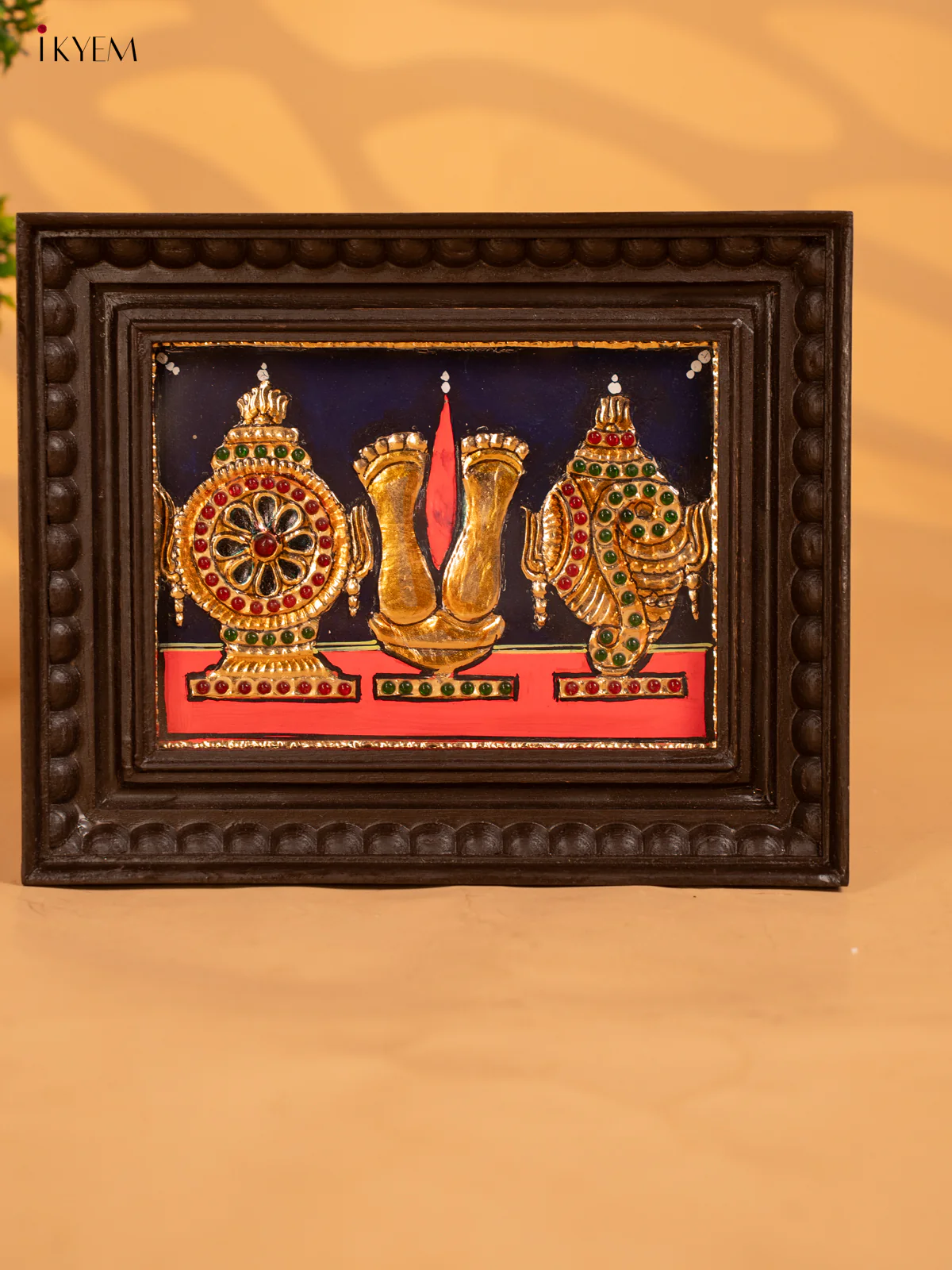 Shanku Chakra Namam - Tanjore Painting - KB17126 - Image 3