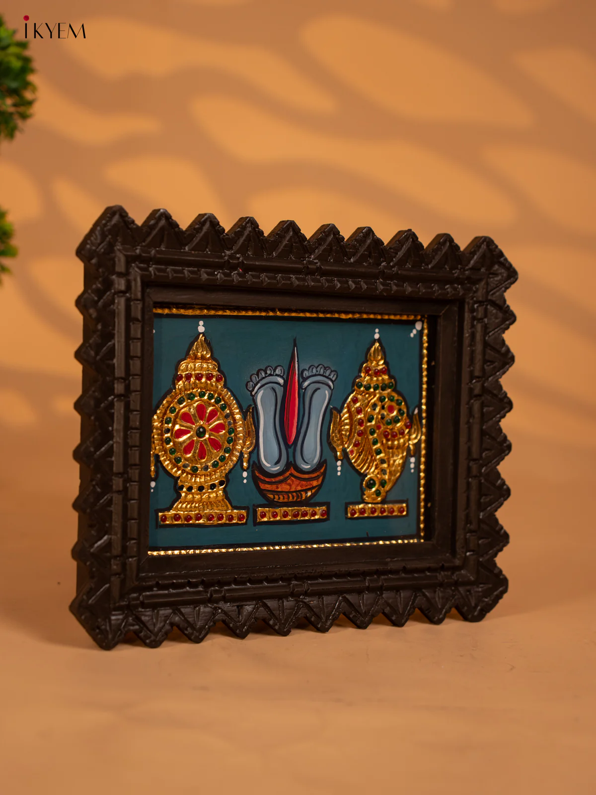 Shanku Chakra Namam - Tanjore Painting (9x11) - KB17127 - Image 2