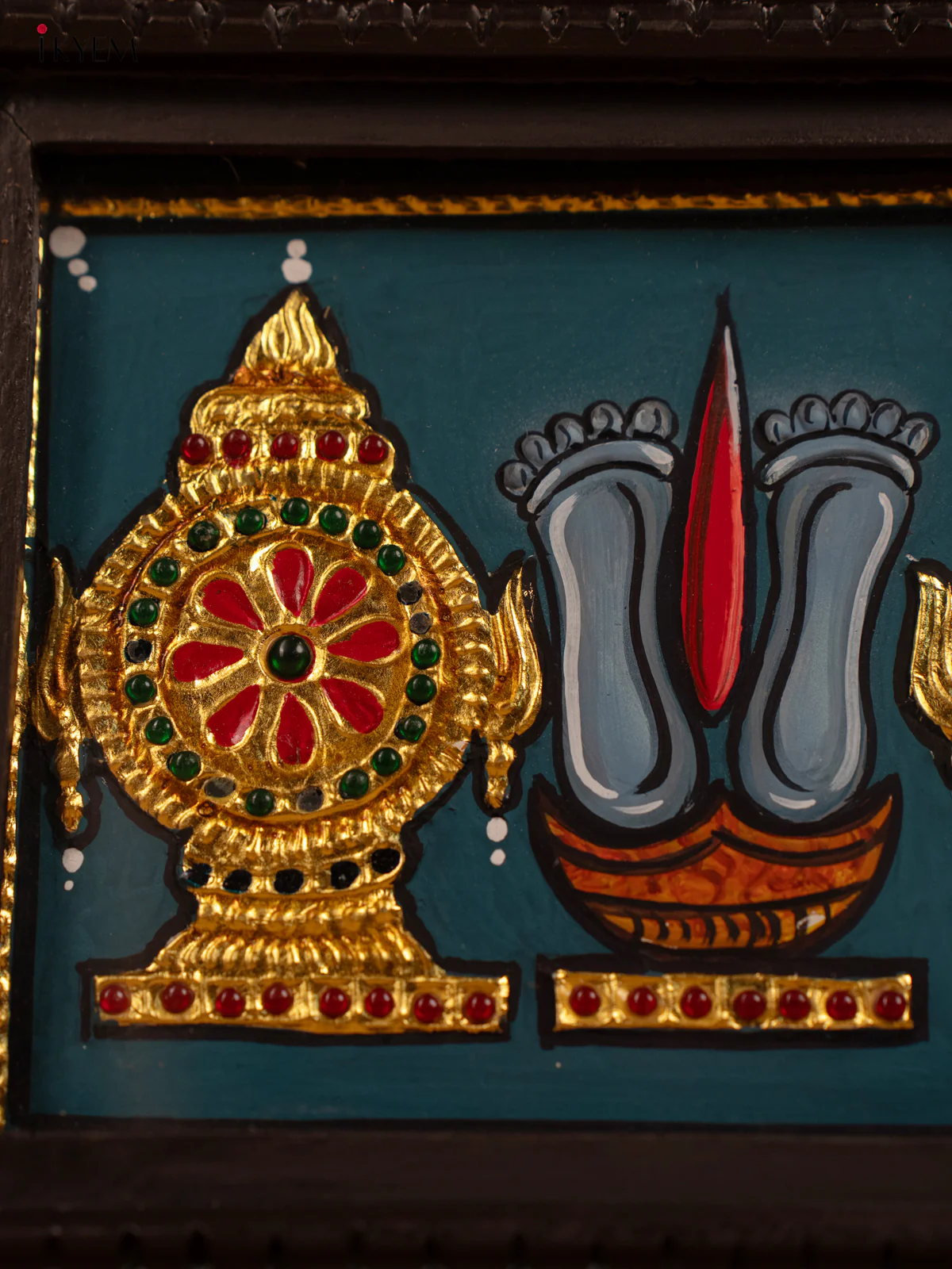 Shanku Chakra Namam - Tanjore Painting (9x11) - KB17127 - Image 4