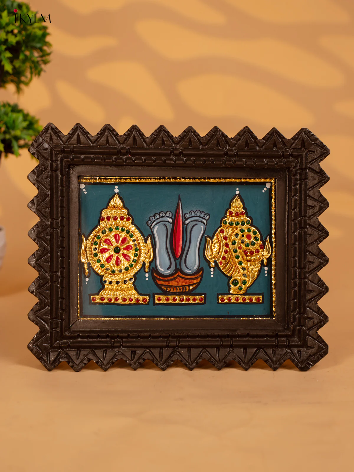 Shanku Chakra Namam - Tanjore Painting (9x11) - KB17127 - Image 5