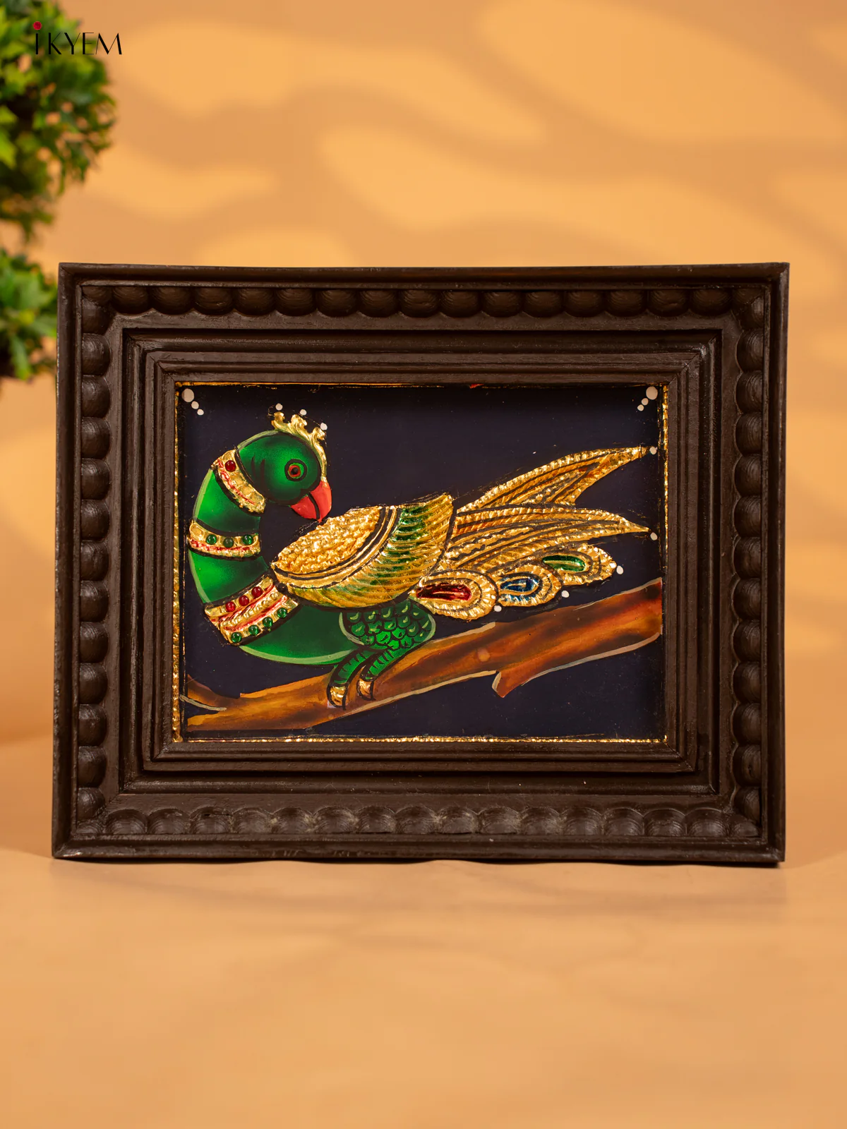 Parrot - Tanjore Painting (9x11)- KB17131 - Image 2