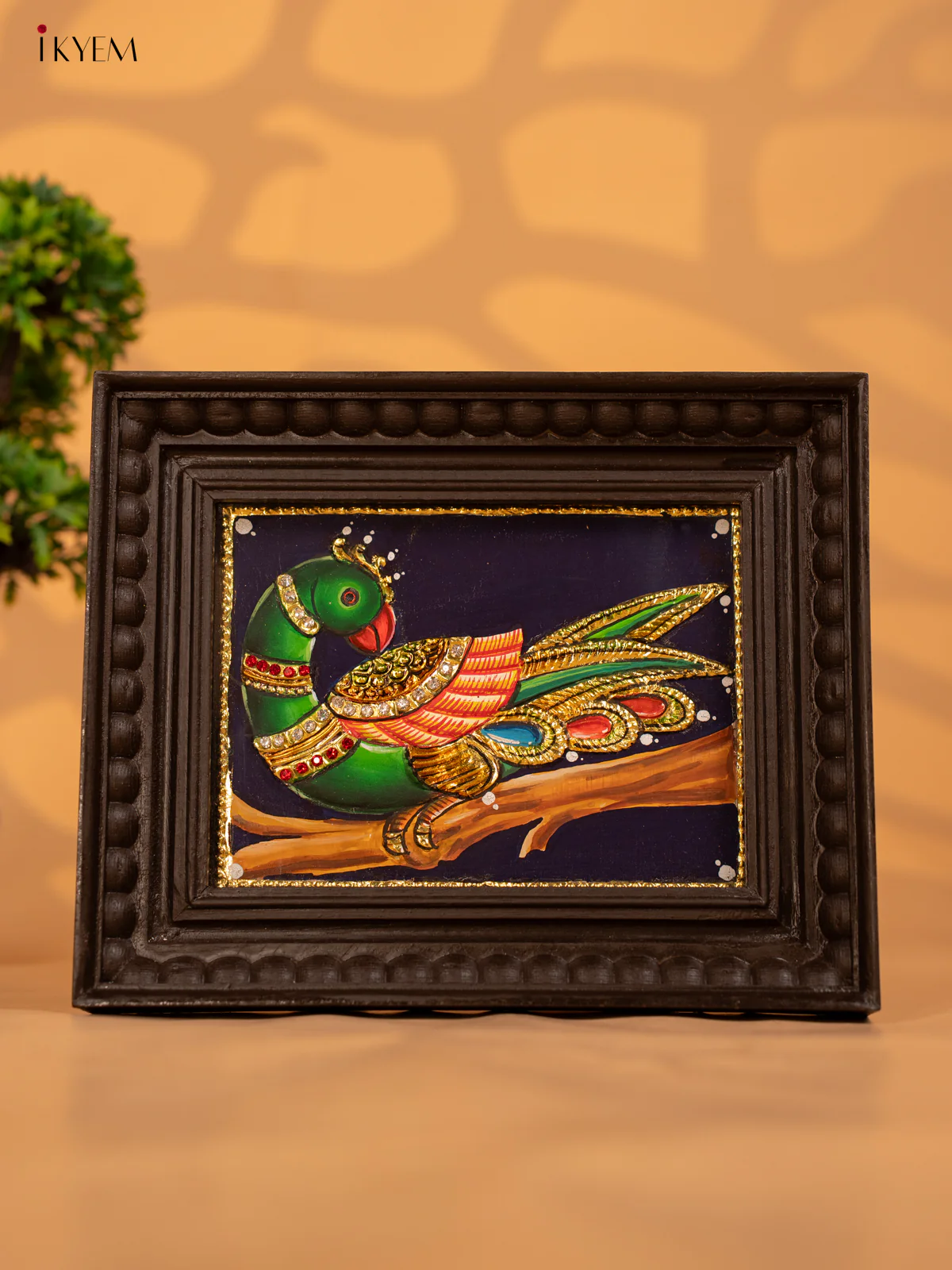 Parrot - Tanjore Painting (9x11)- KB17131 - Image 4