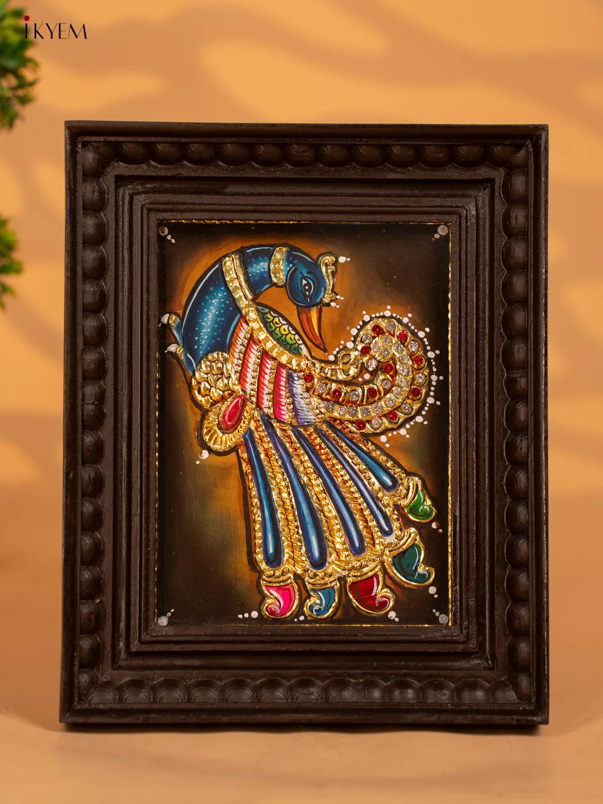 Parrot - Tanjore Painting (9x11) - KB17132 - Image 3