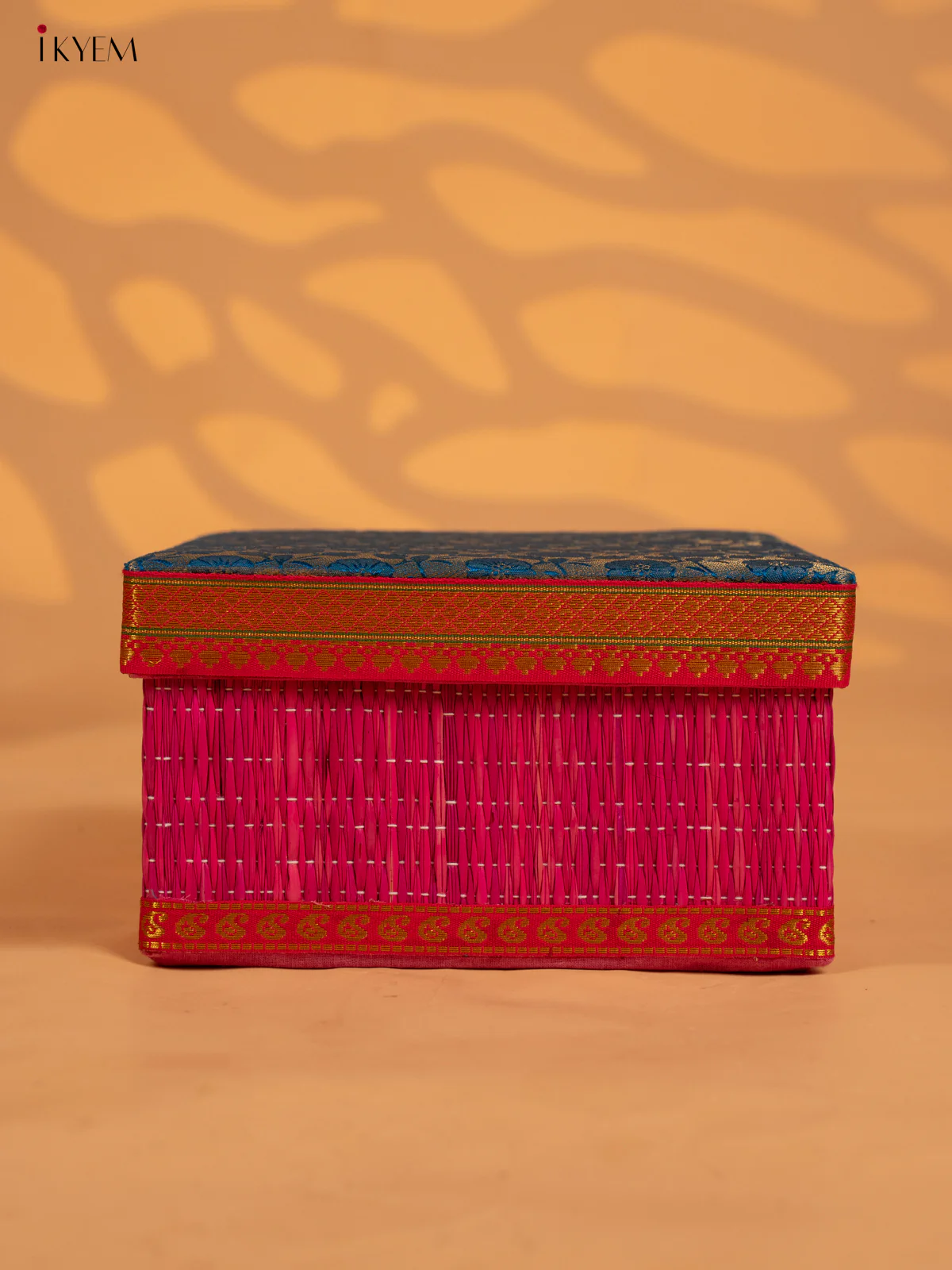 Decorative Foldable Korai Box with Raw Silk Top -(8×8) - Sky Blue - KB17163 - Image 3