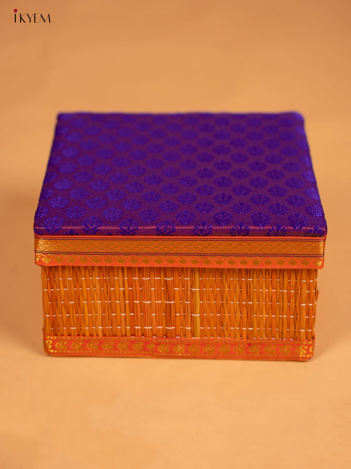 Decorative Foldable Korai Box with Raw Silk Top -(8×8)- Purple - KB17167 - Image 6