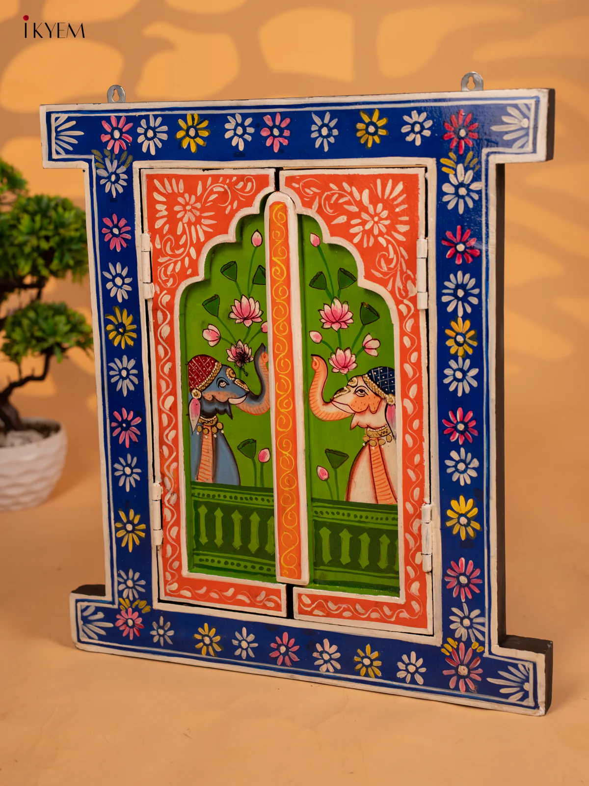 Hand Painted Wooden Window Wall Panel- 18 Inch - KB17178 - Image 2