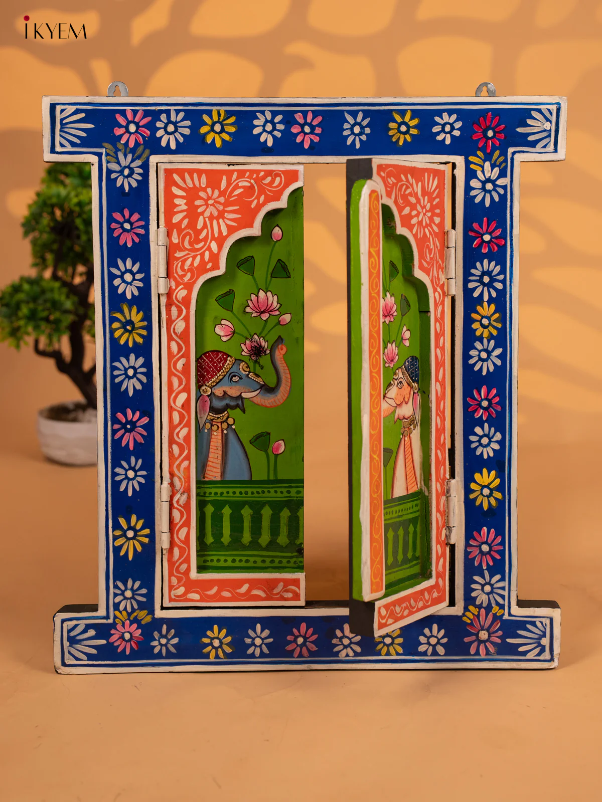 Hand Painted Wooden Window Wall Panel- 18 Inch - KB17178 - Image 3