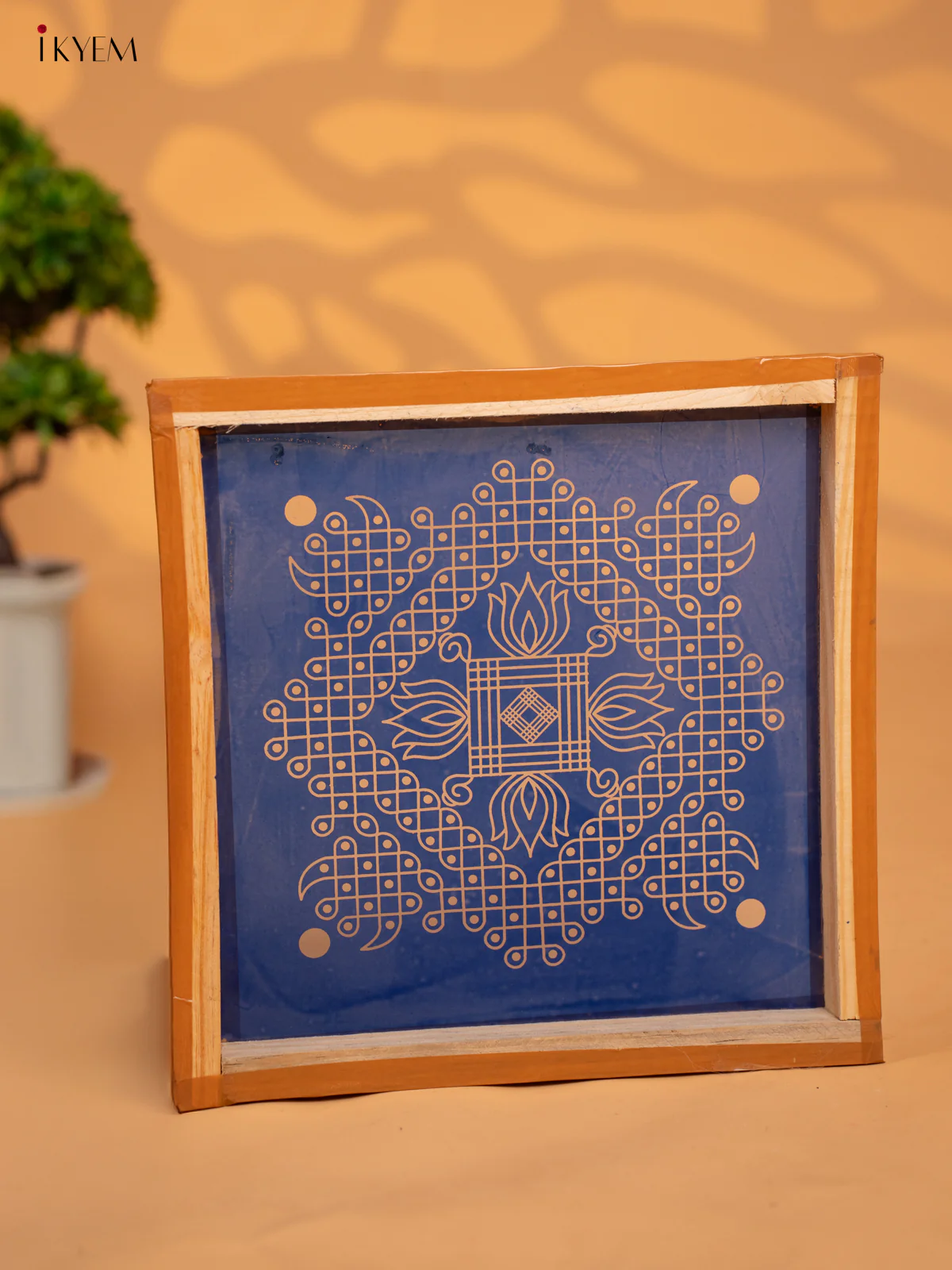 Kambi Kolam Wooden Rangoli Stencil (10x10) - KB17182 - Image 3