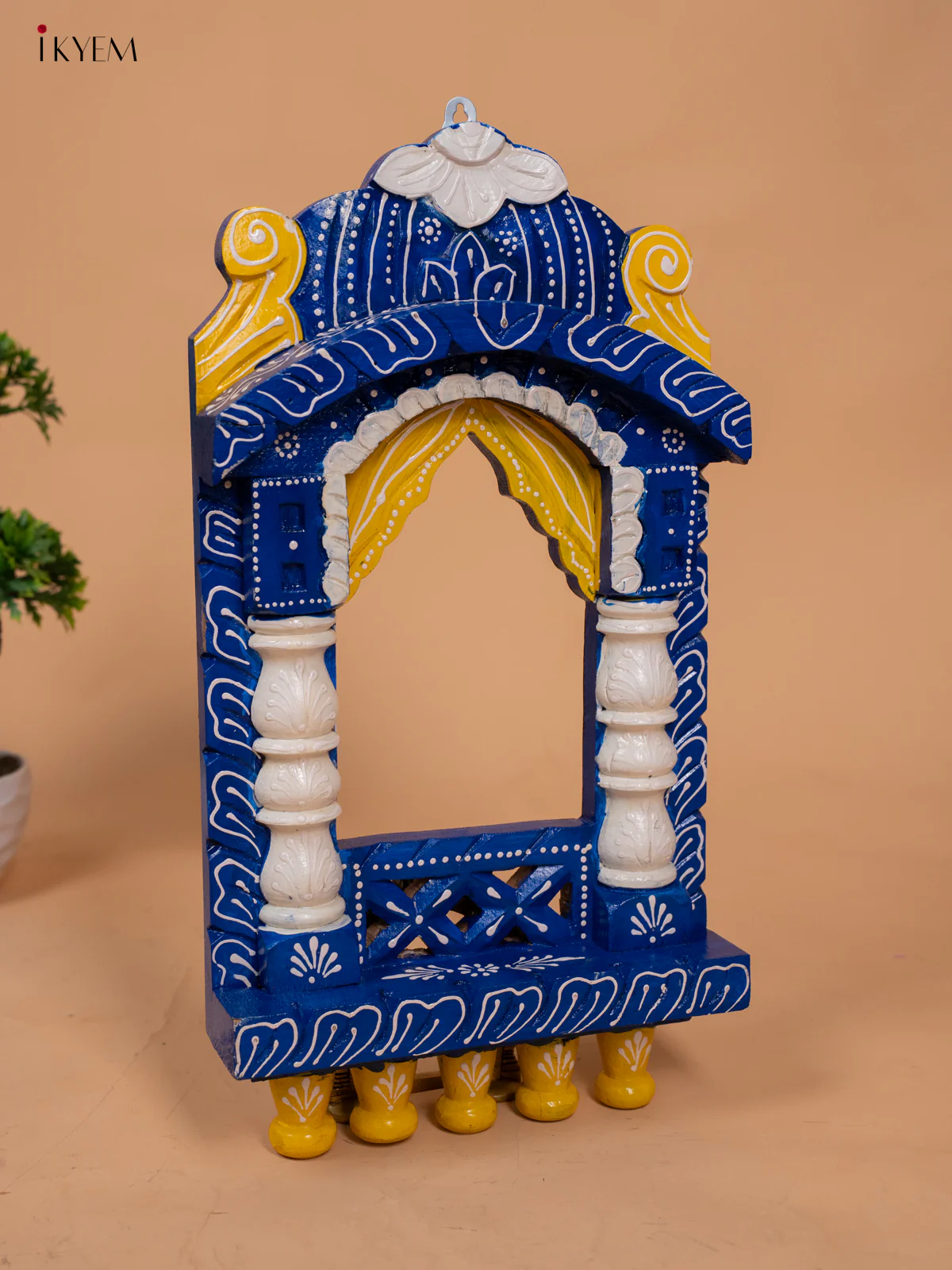 Wooden Hand Painted Jharokha Frame - 17 Inch- KB17185 - Image 2