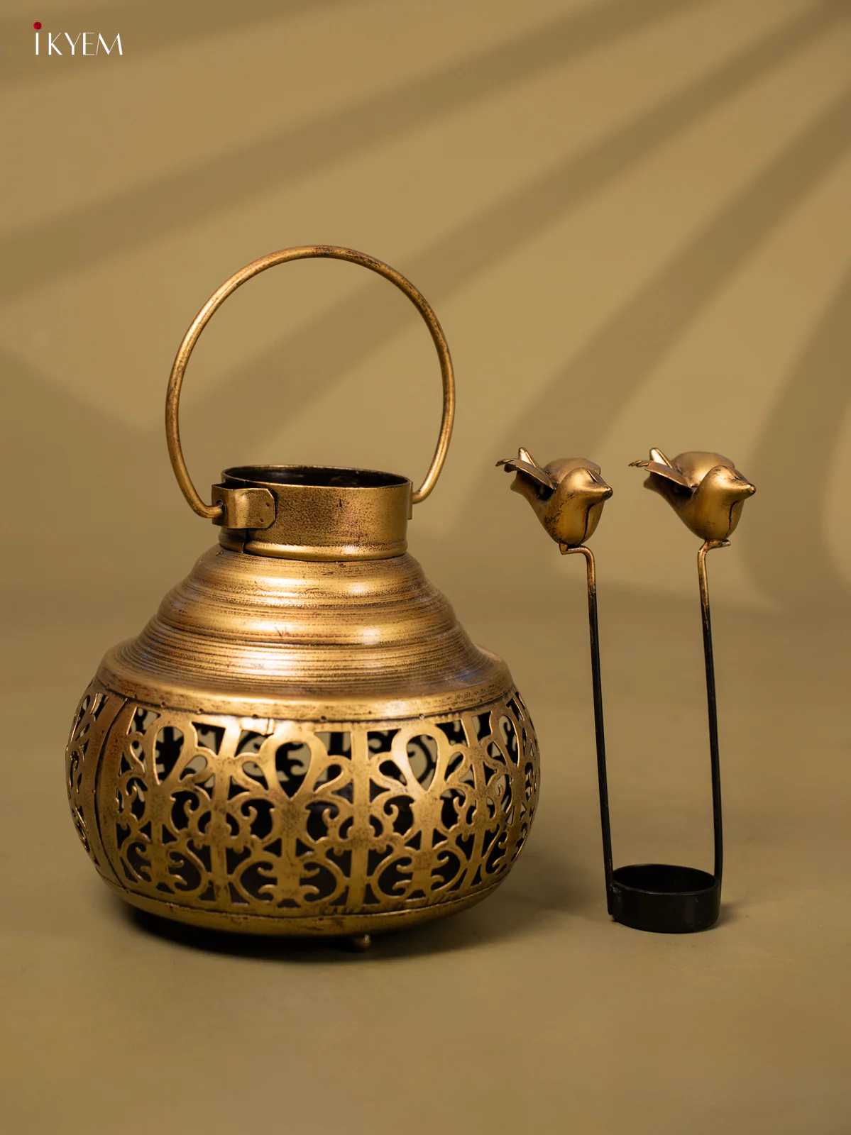 Metal Spin Lota W/Bird T-Light Big - KB20112 - Image 3