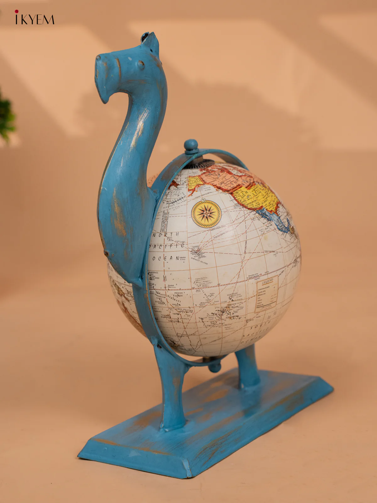 Metal Rustic Bronze Camel Globe - KB20116 - Image 2