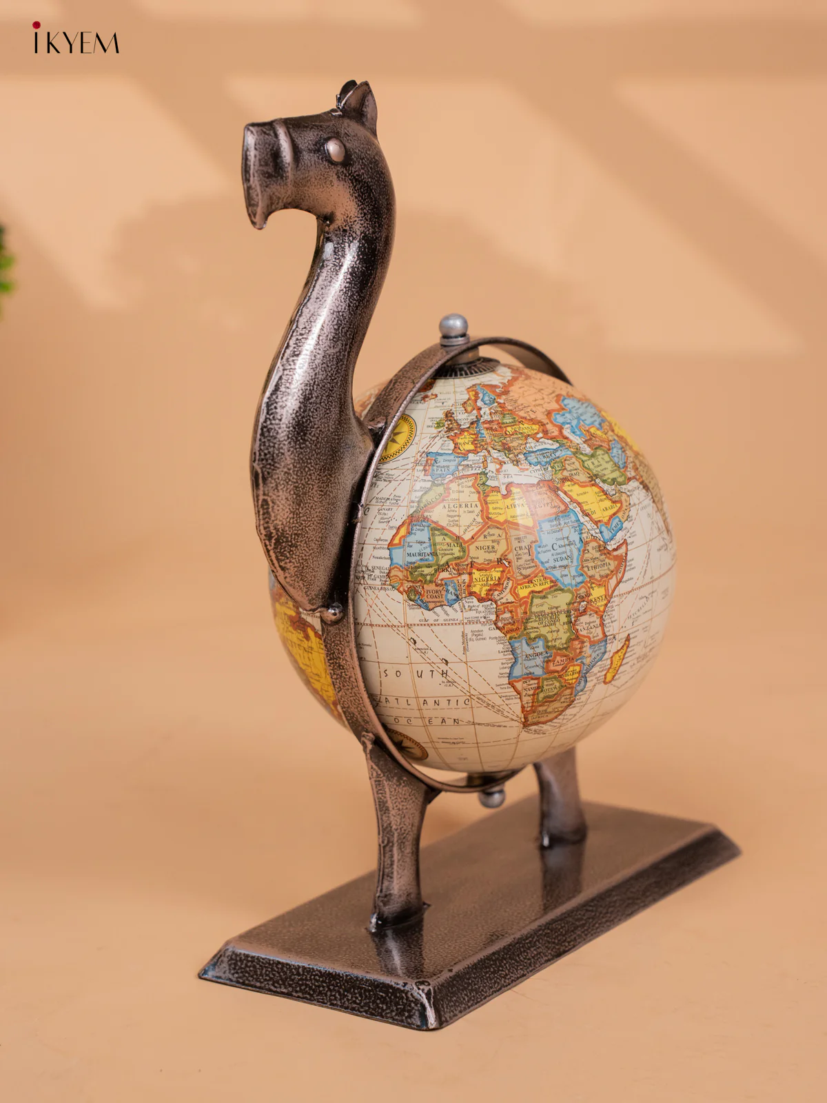 Metal Antique Finish Camel Globe - KB20117 - Image 3