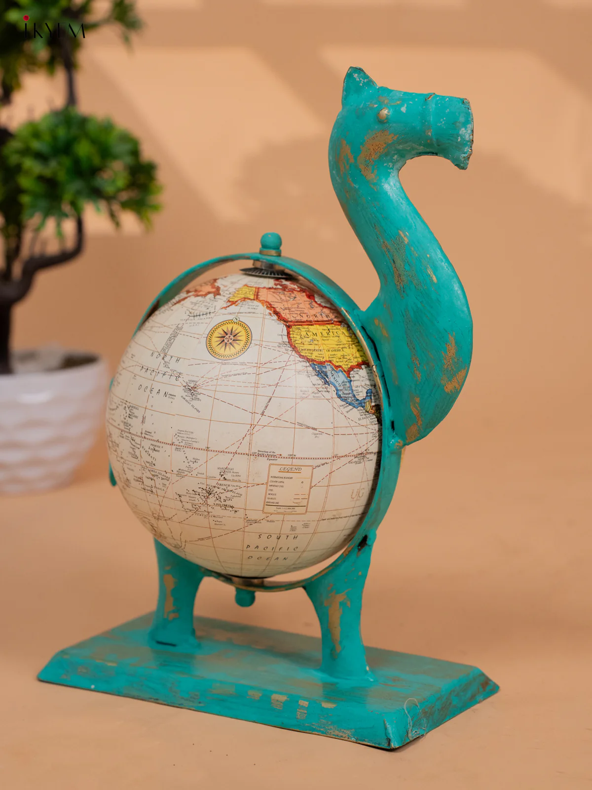 Metal Decorative Camel Globe - KB20118 - Image 3