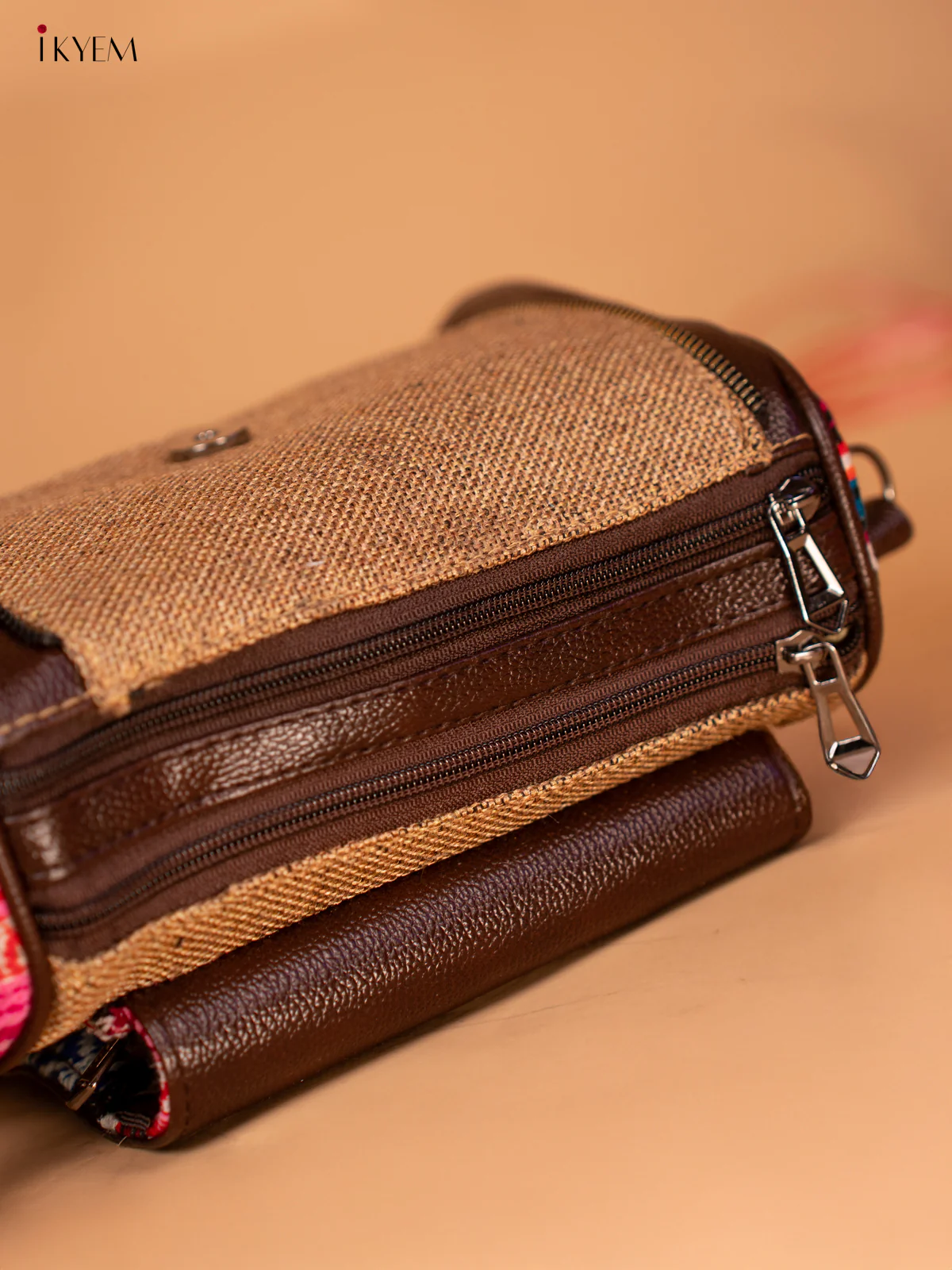 Jacquard Sling Bag with Printed Flap - Sandal - KB22119 - Image 10