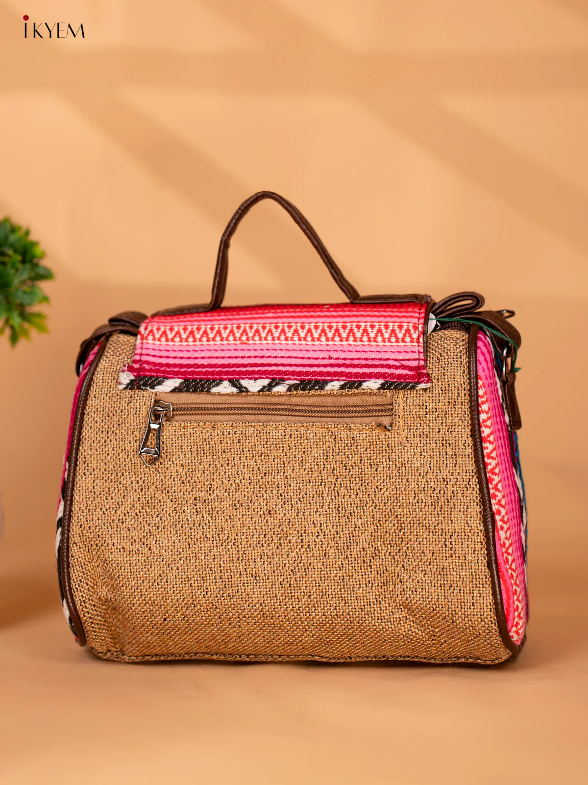Jacquard Sling Bag with Printed Flap - Sandal - KB22119 - Image 9