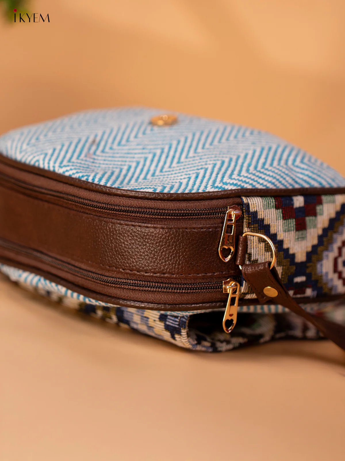 Jacquard Woven Sling Bag - Sky Blue - KB22124 - Image 5