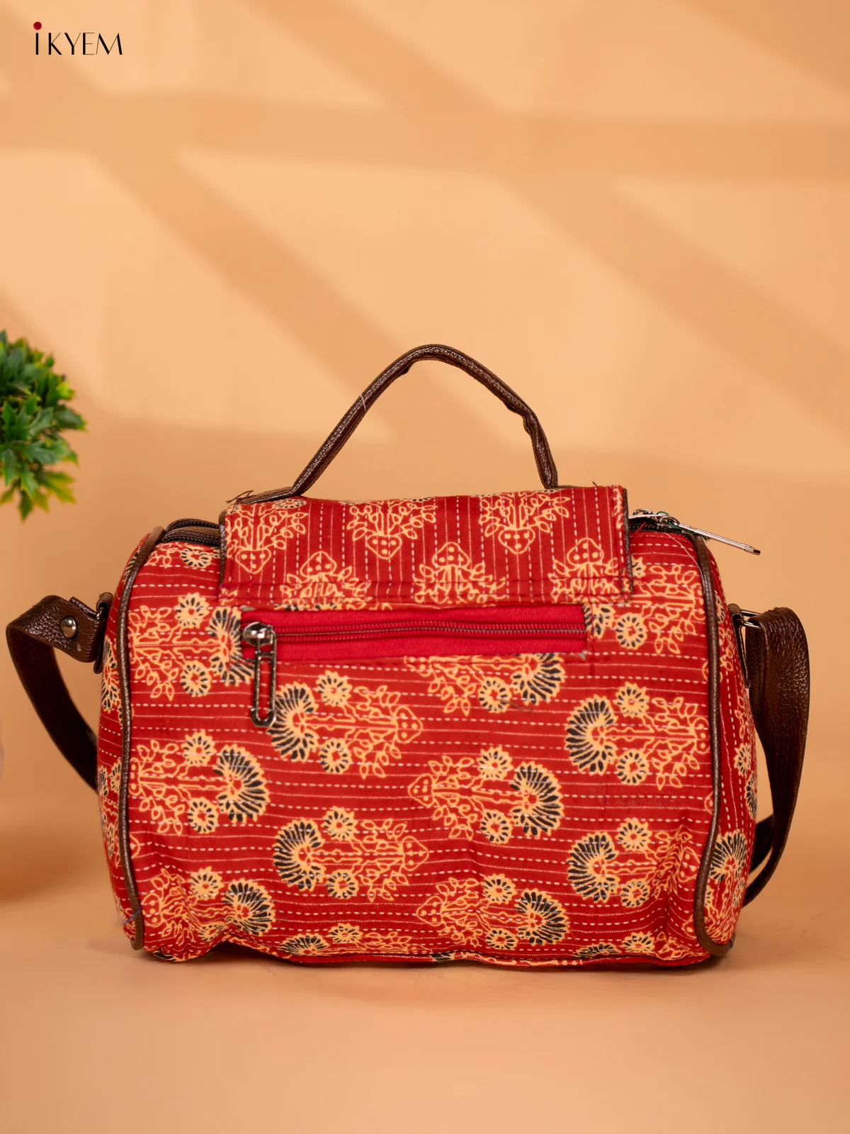 Printed Sling Bag - Brick Red - KB22130 - Image 2