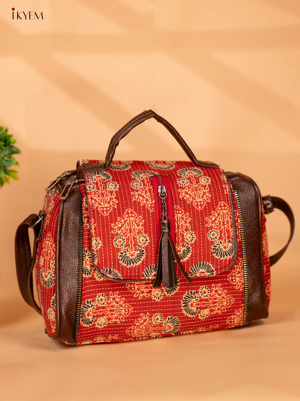 Printed Sling Bag - Brick Red - KB22130 - Image 3