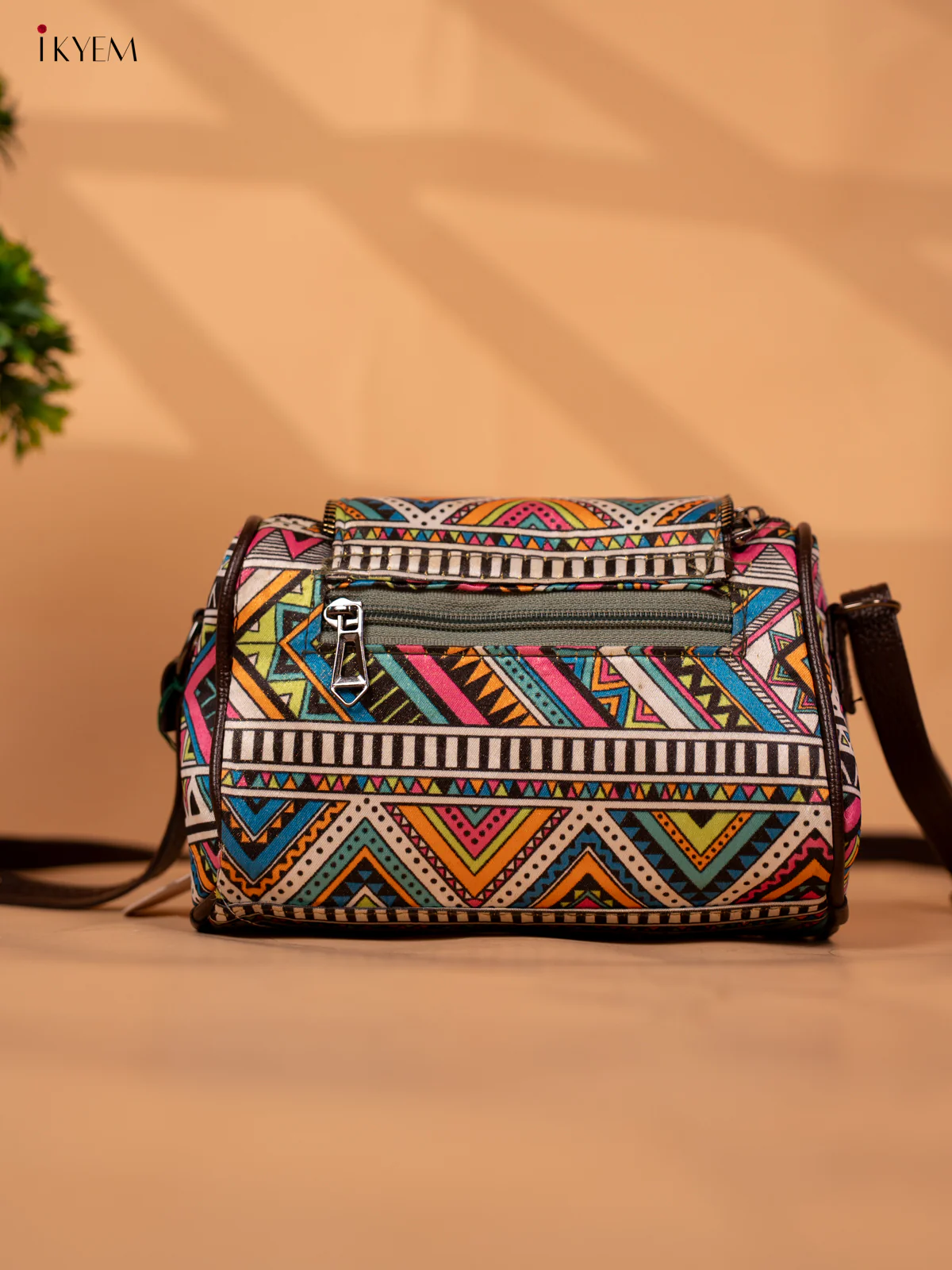 Printed Geometric Design Sling Bag -  Multi Colour - KB22136 - Image 3