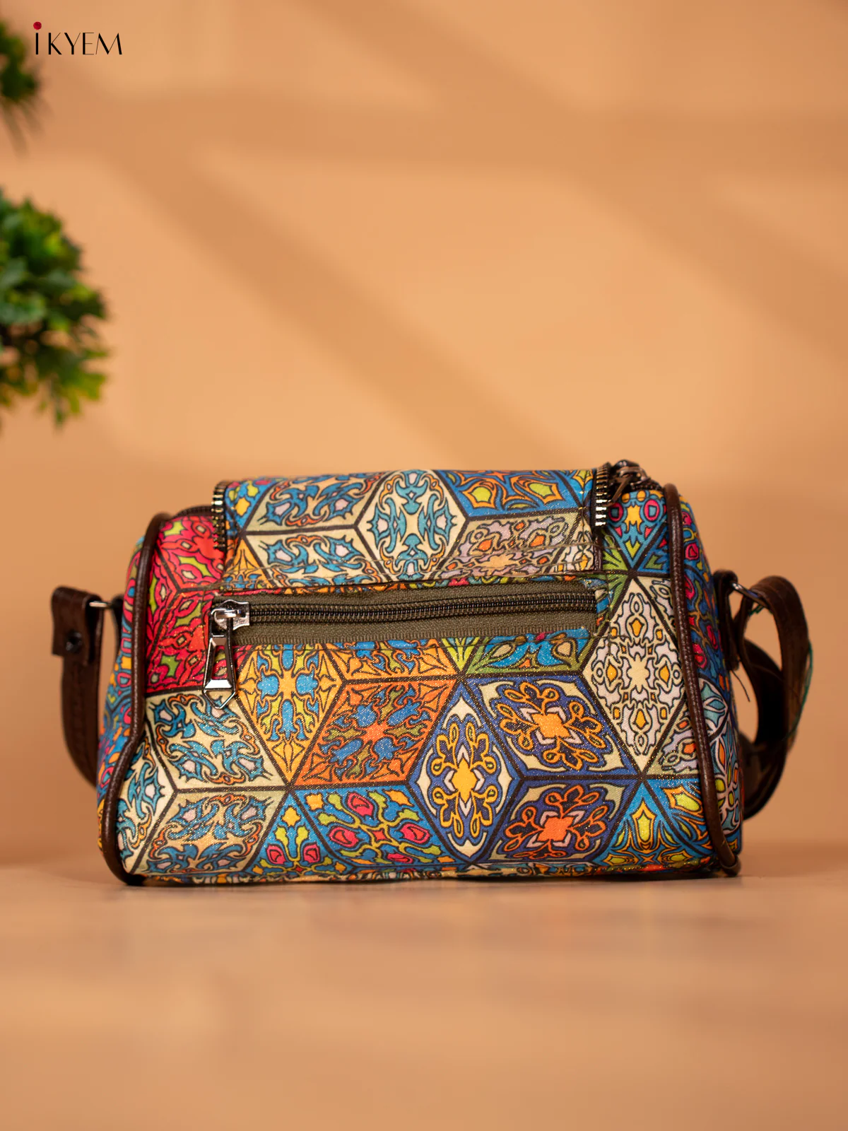 Printed abstract Design Sling Bag - Multi Colour - KB22139 - Image 4