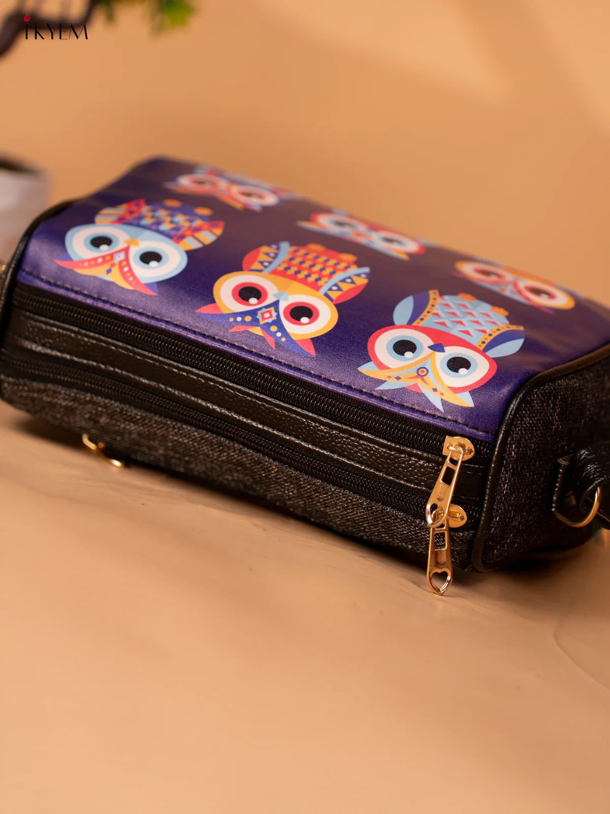 Printed sling Bag owl - violet - KB22141 - Image 5