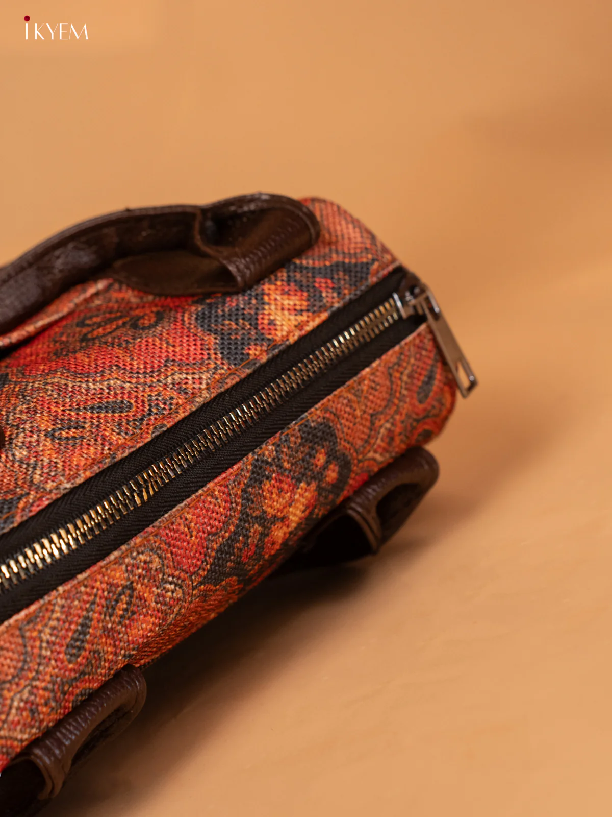 semi jute sling Bag with semi - orange - KB22154 - Image 5