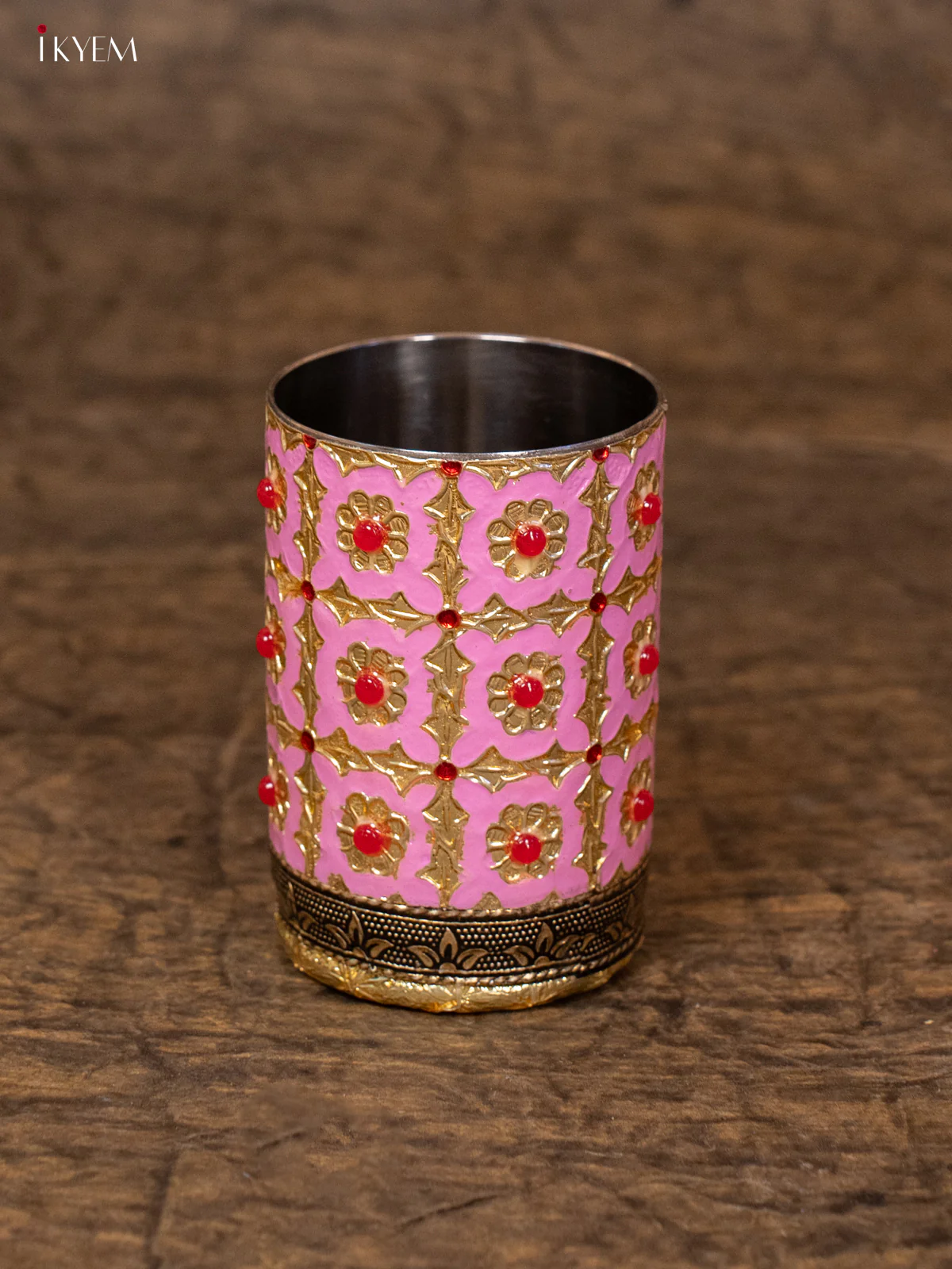 Meenakari Pooja Thali Set - Pink - (12×12) - KB25116 - Image 5