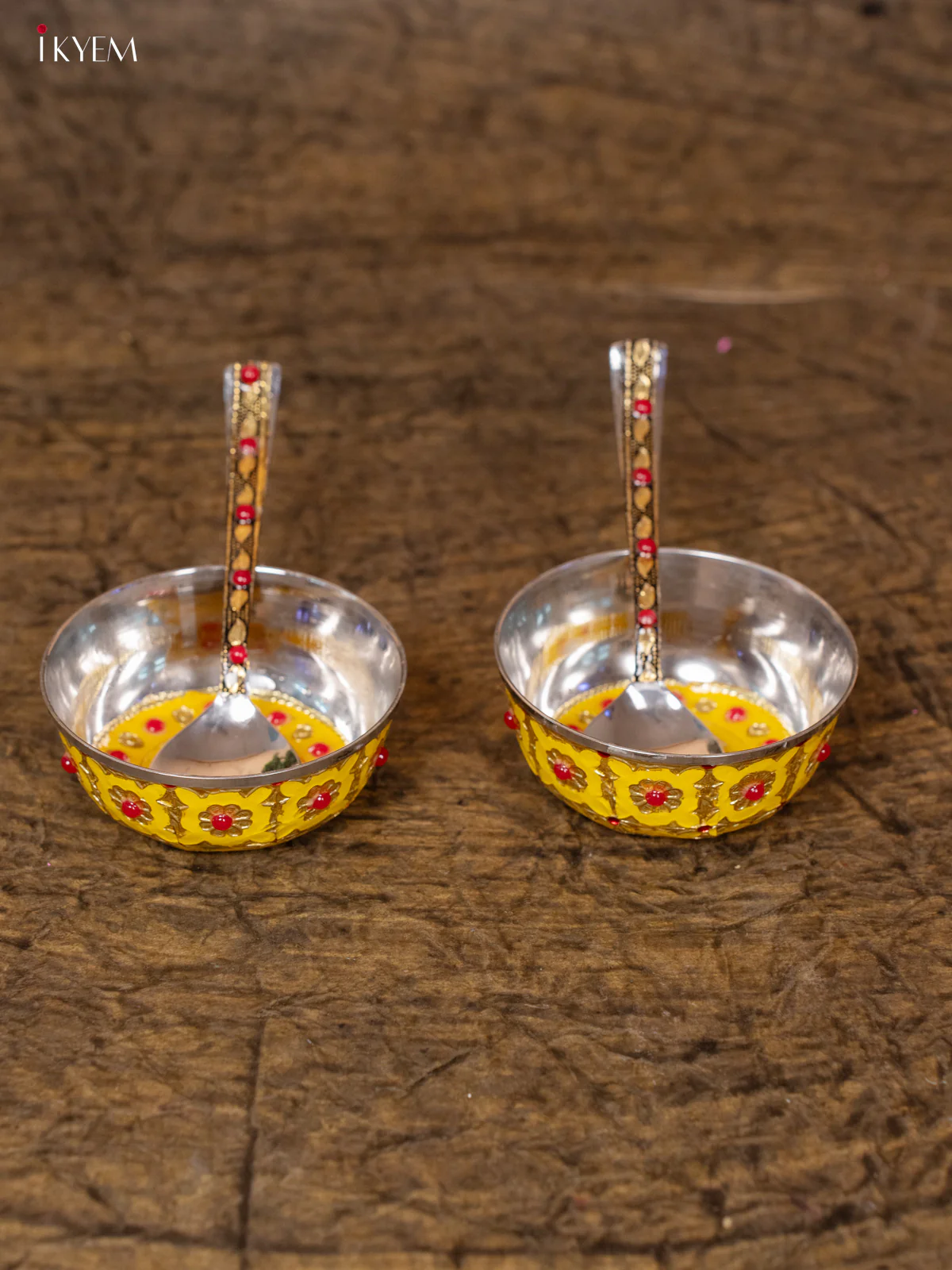 Meenakari Pooja Thali Set - Yellow - (12×12)- KB25117 - Image 4