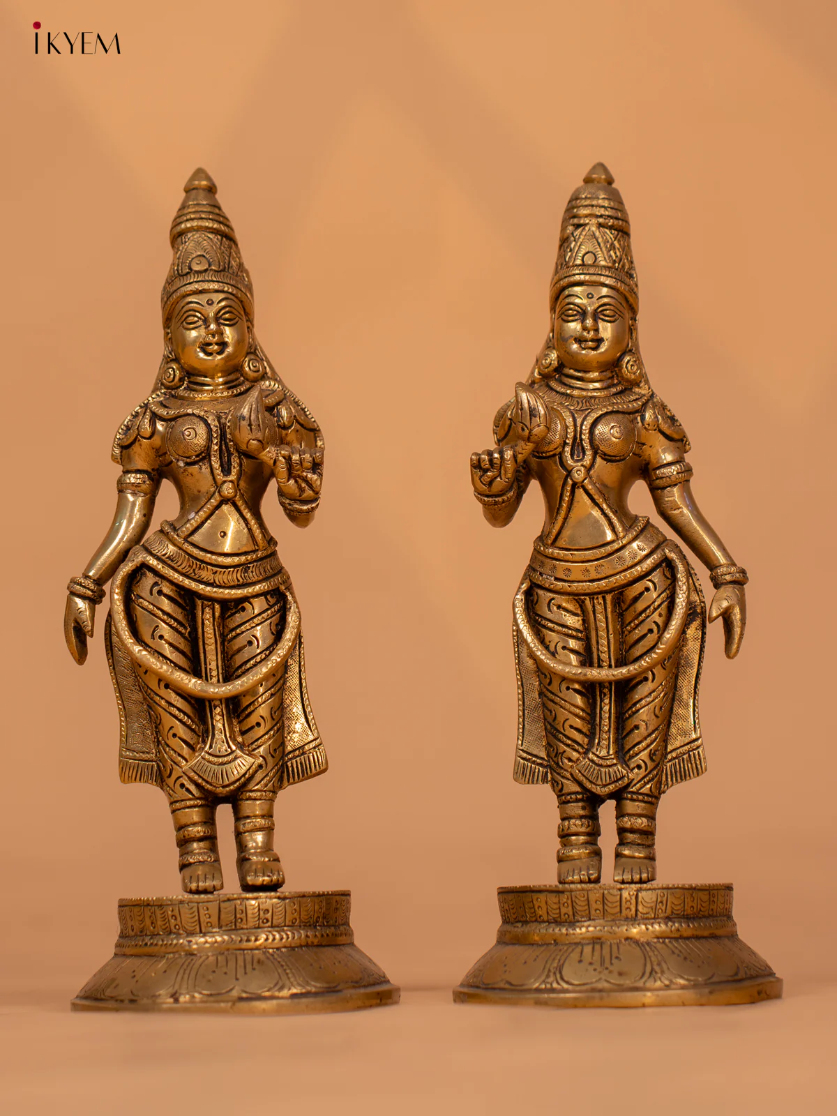 Brass Tirupathi Balaji with Bhudevi Sridevi -19 inch- KB26111 - Image 11