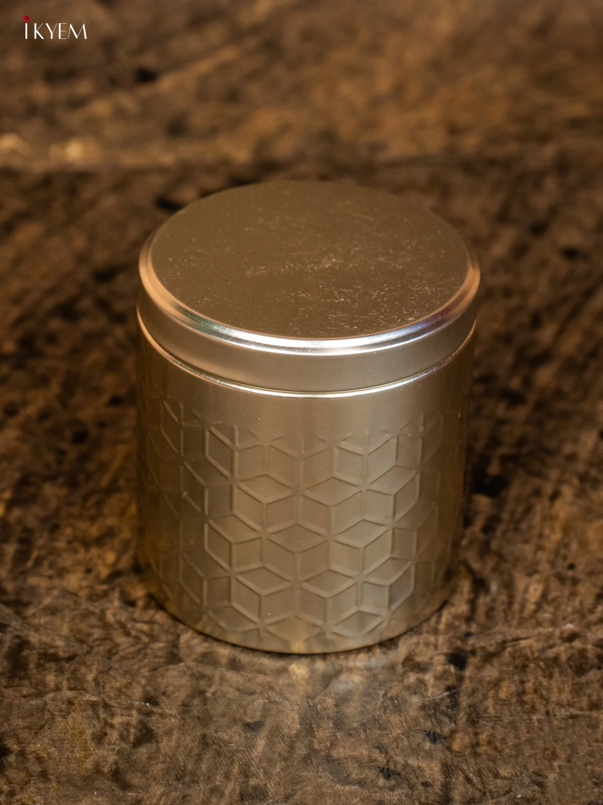 Dry Fruit Tin Jar Round- Gold 4 Inch- KB27112 - Image 2