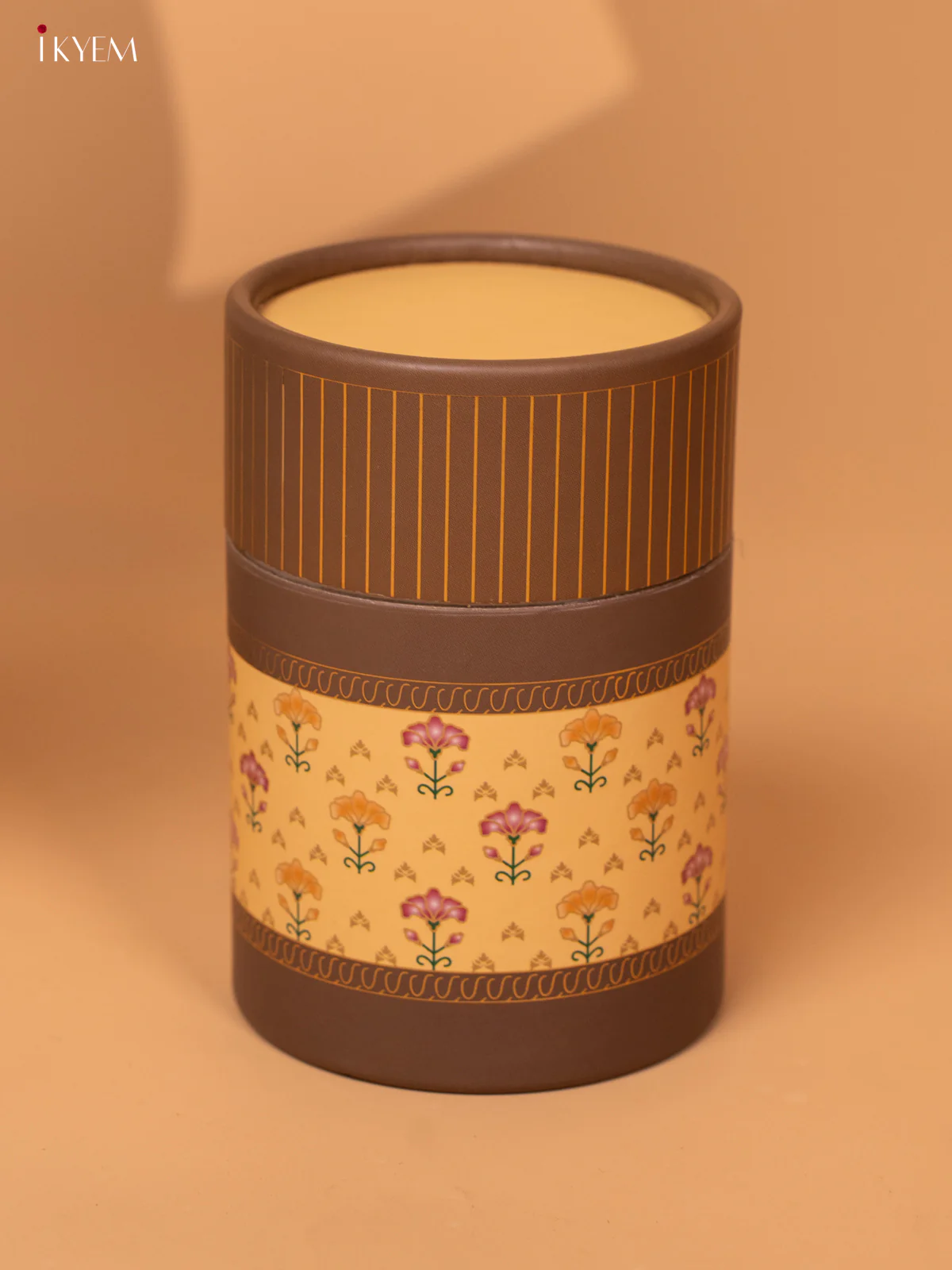Digital Printed Dry Fruit Paper Mache Jar - yellow 5 Inch- KB27119 - Image 2