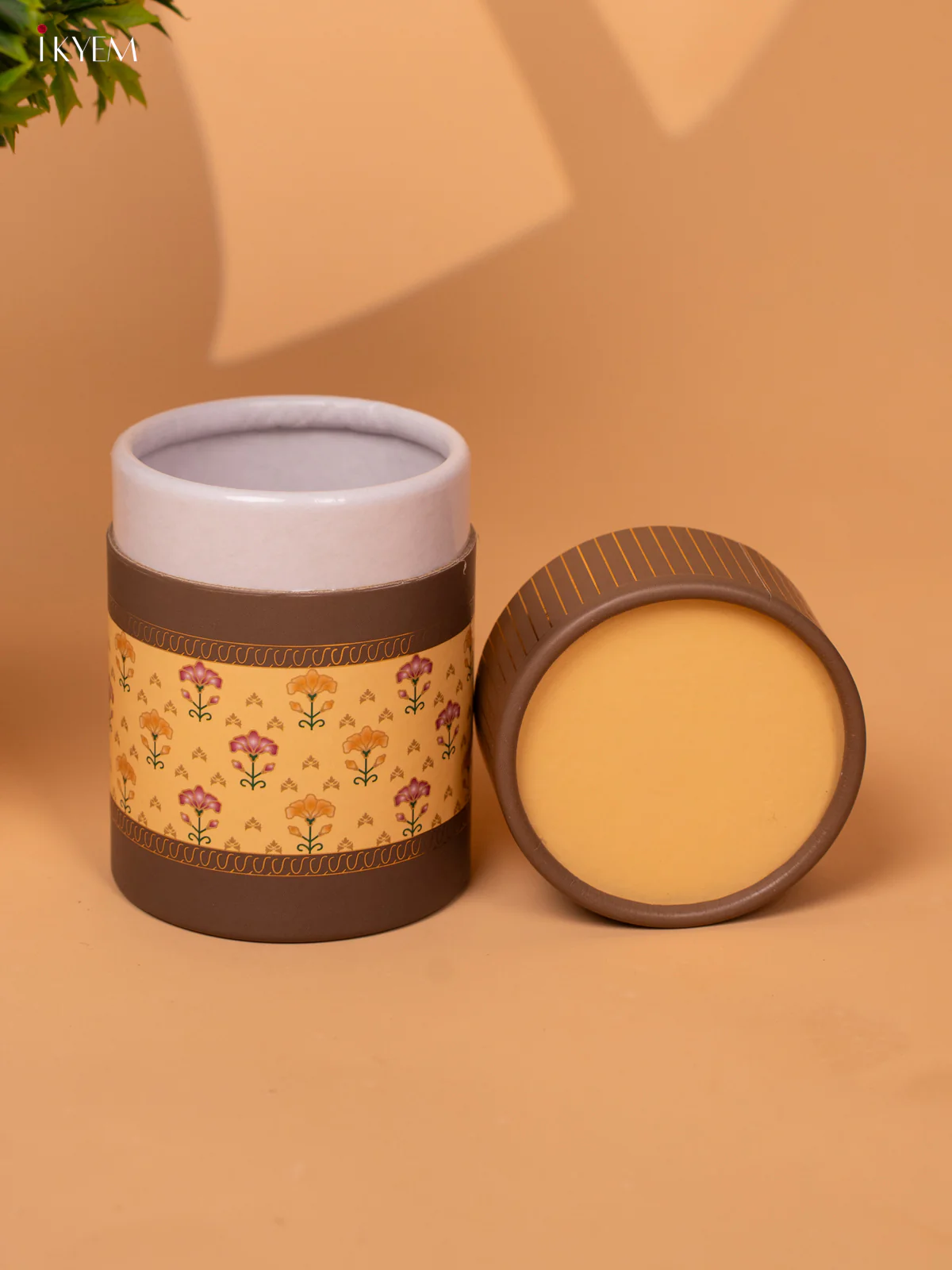 Digital Printed Dry Fruit Paper Mache Jar - yellow 5 Inch- KB27119 - Image 3