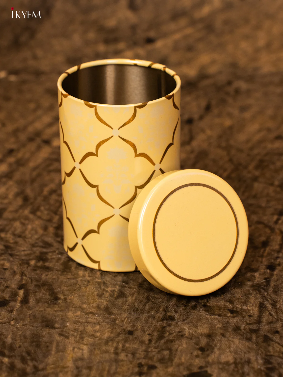 Digital Printed Dry Fruit Tin Jar Cylinder - yellow 5 Inch- KB27126 - Image 3
