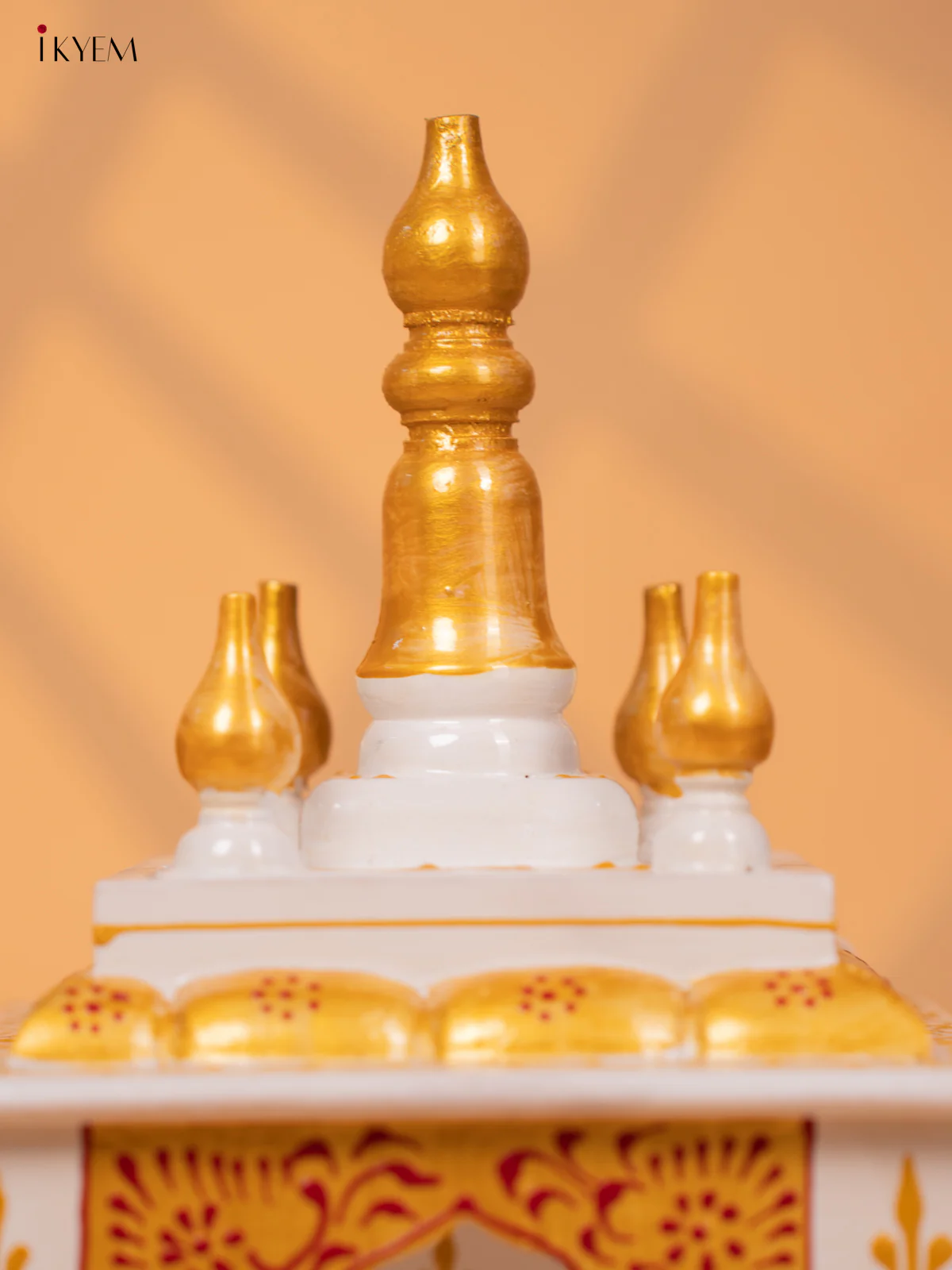Hand Painted Wooden Pooja Mandir/Mandapam with Drawer - 19 Inch-KC01113 - Image 3