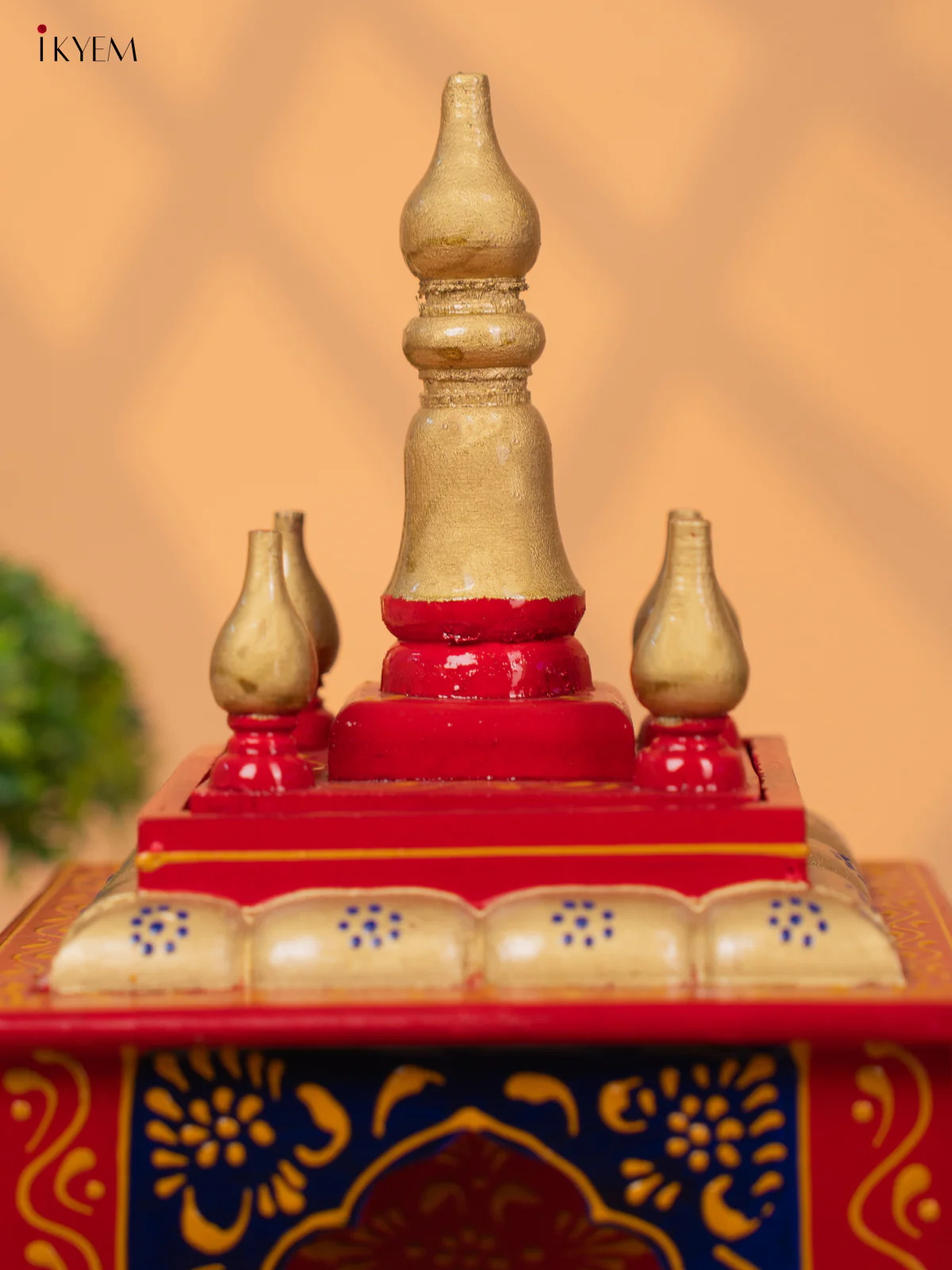 Hand Painted Wooden Pooja Mandir/Mandapam with Drawer - 19 Inch-KC01115 - Image 3
