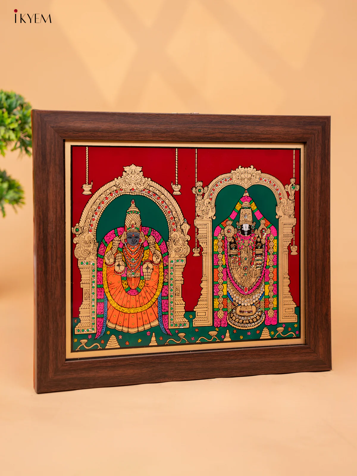 Reverse Glass Painted Photo Frame Balaji Padmavathi - (14x12) - KC04129 - Image 5