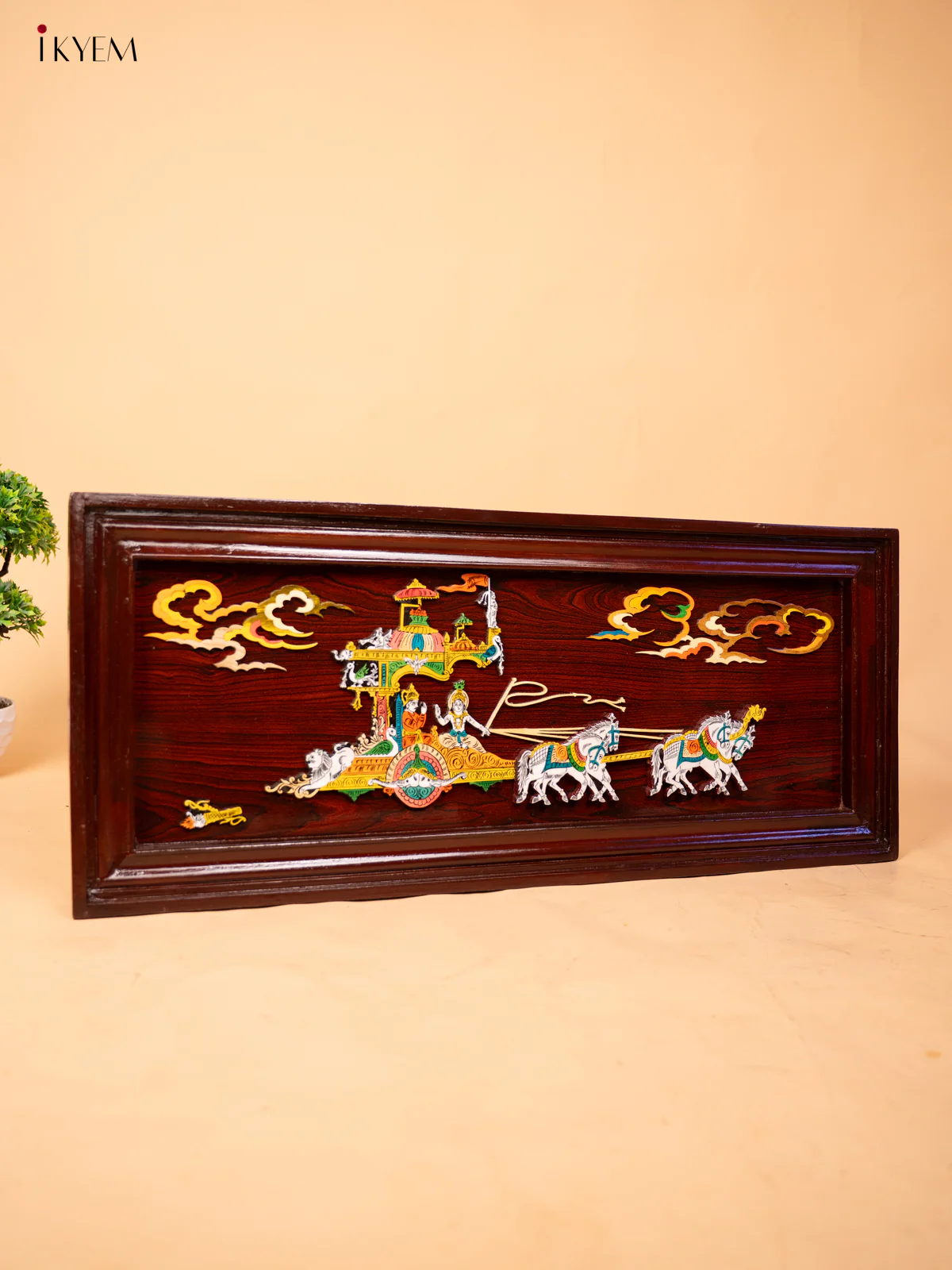 Geethopadesam Mysore Rosewood Inlay 3D Panel - Bhaarath - KC04132 - Image 2