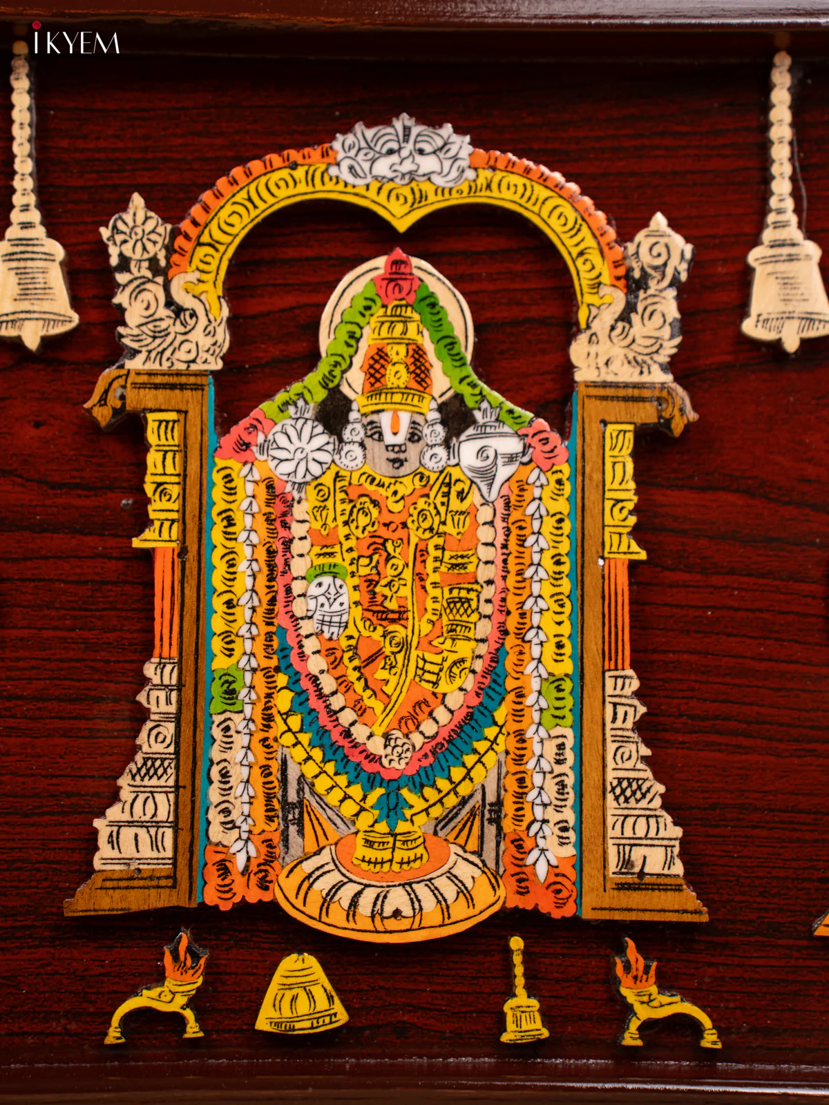 Balaji and Padmavathy Thayar Mysore Rosewood Inlay 3D Panel - (13×31) Inch - KC04134 - Image 5