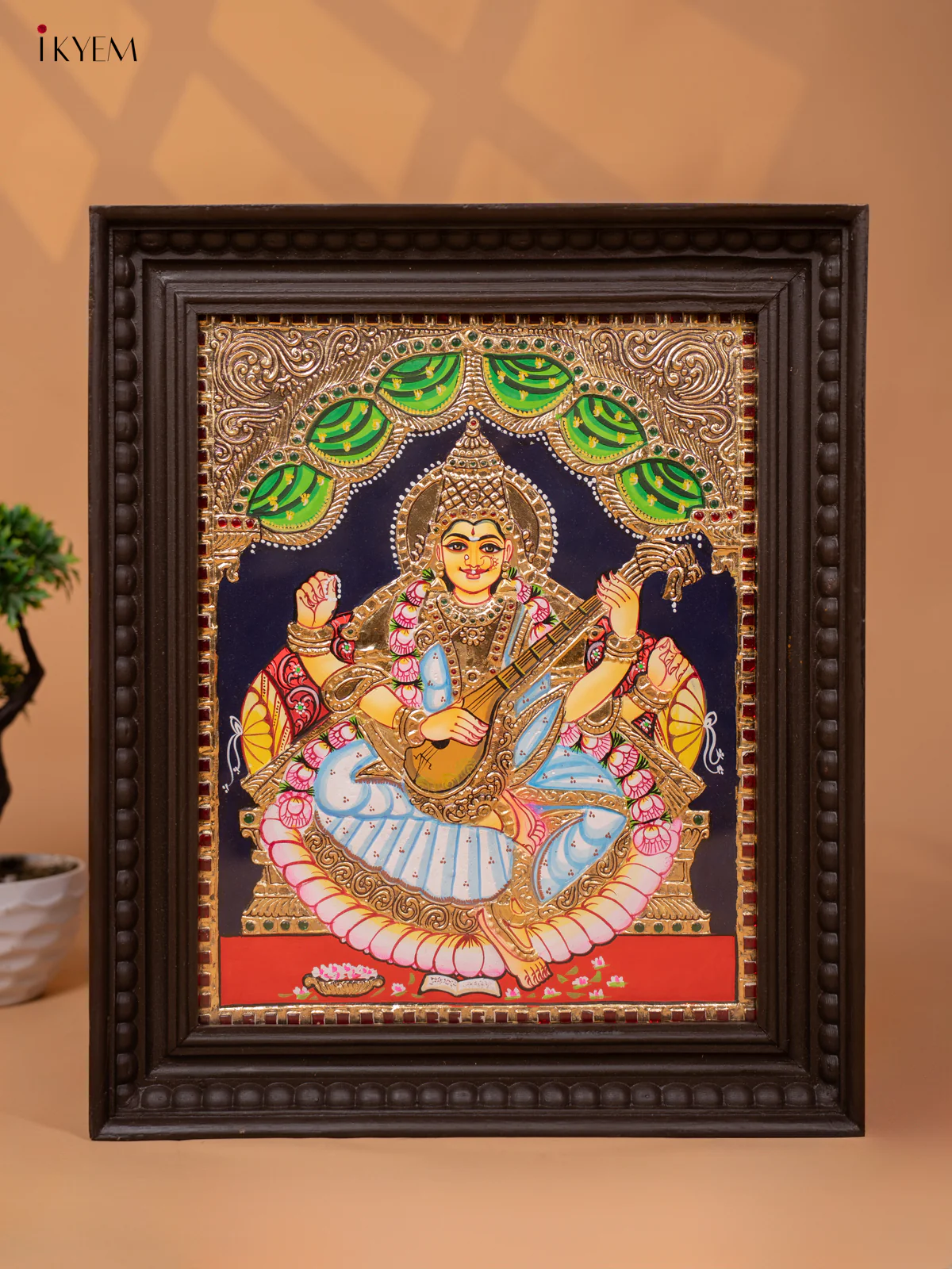Saraswathi - Tanjore Painting (18x15) - KC06113