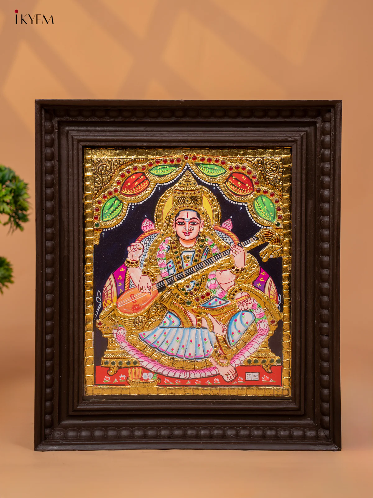 Saraswathi - Tanjore Painting (15x13) - KC06115