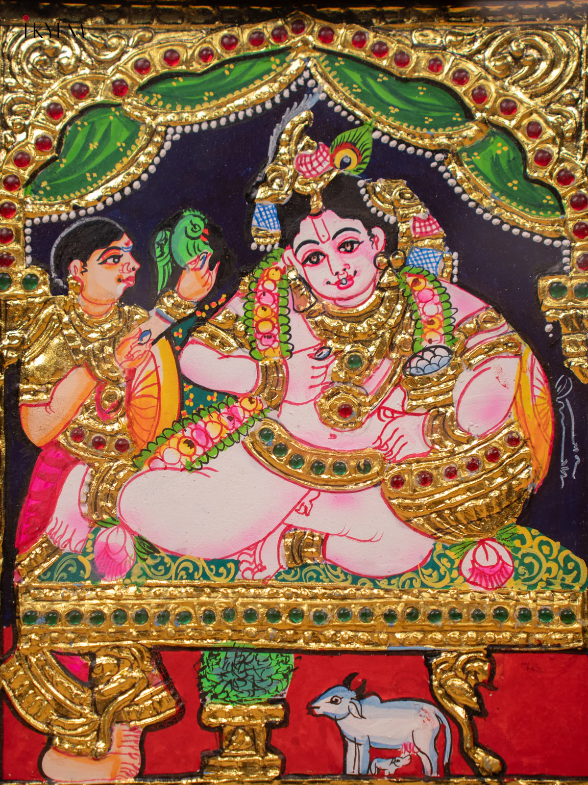 Krishna - Tanjore Painting (13x11) - KC06116 - Image 2